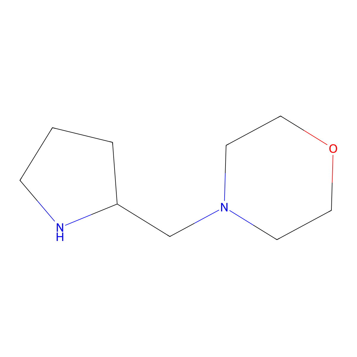 4-(Pyrrolidin-2-ylmethyl)morpholine molecular structure, CAS 215503-90-5