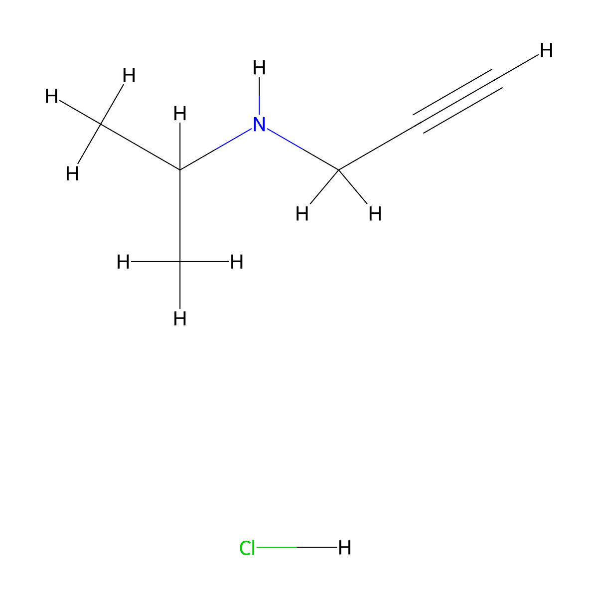 N-isopropylprop-2-yn-1-amine hydrochloride molecular structure, CAS 215509-45-8