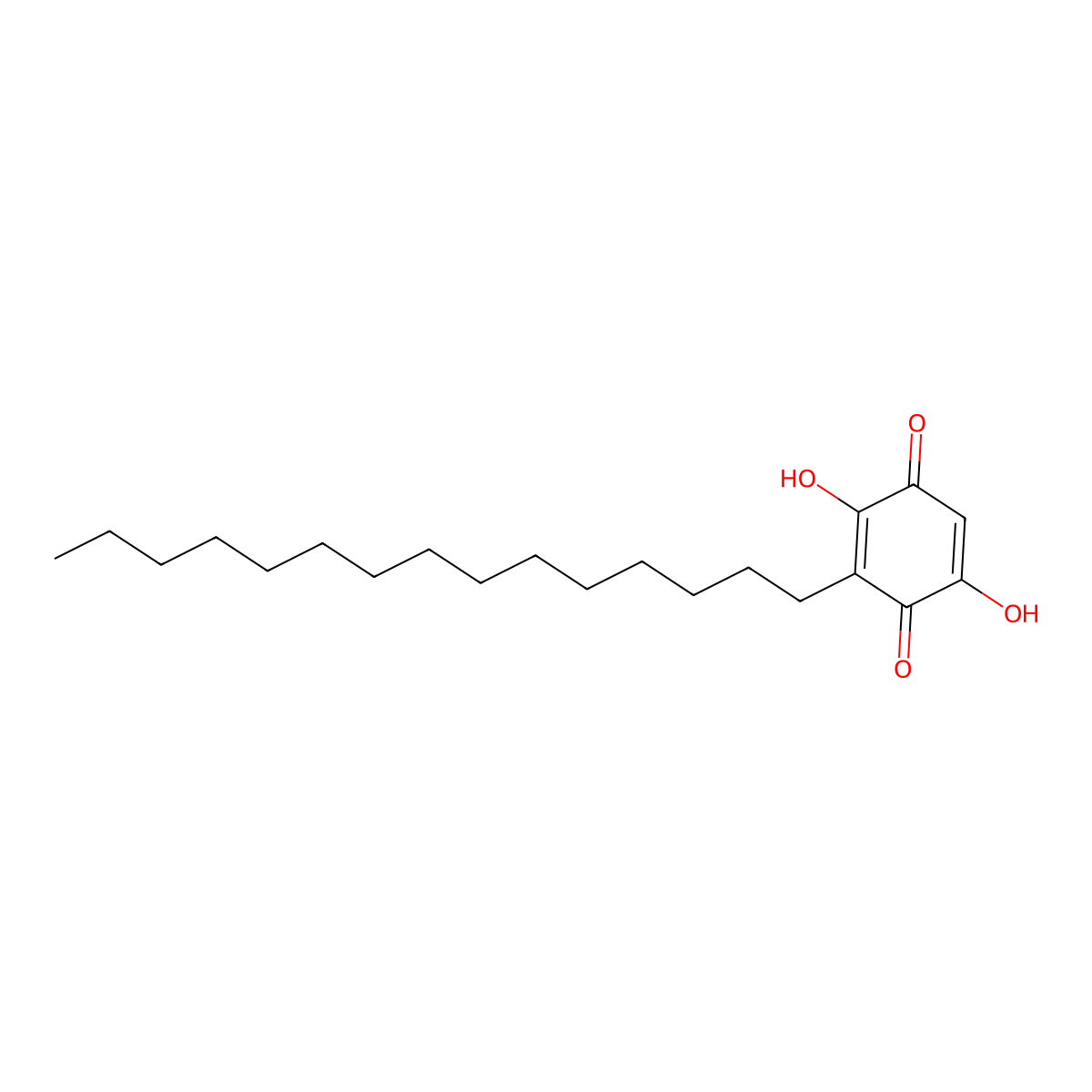 2,5-Dihydroxy-3-pentadecyl-1,4-benzoquinone molecular structure, CAS 21551-65-5