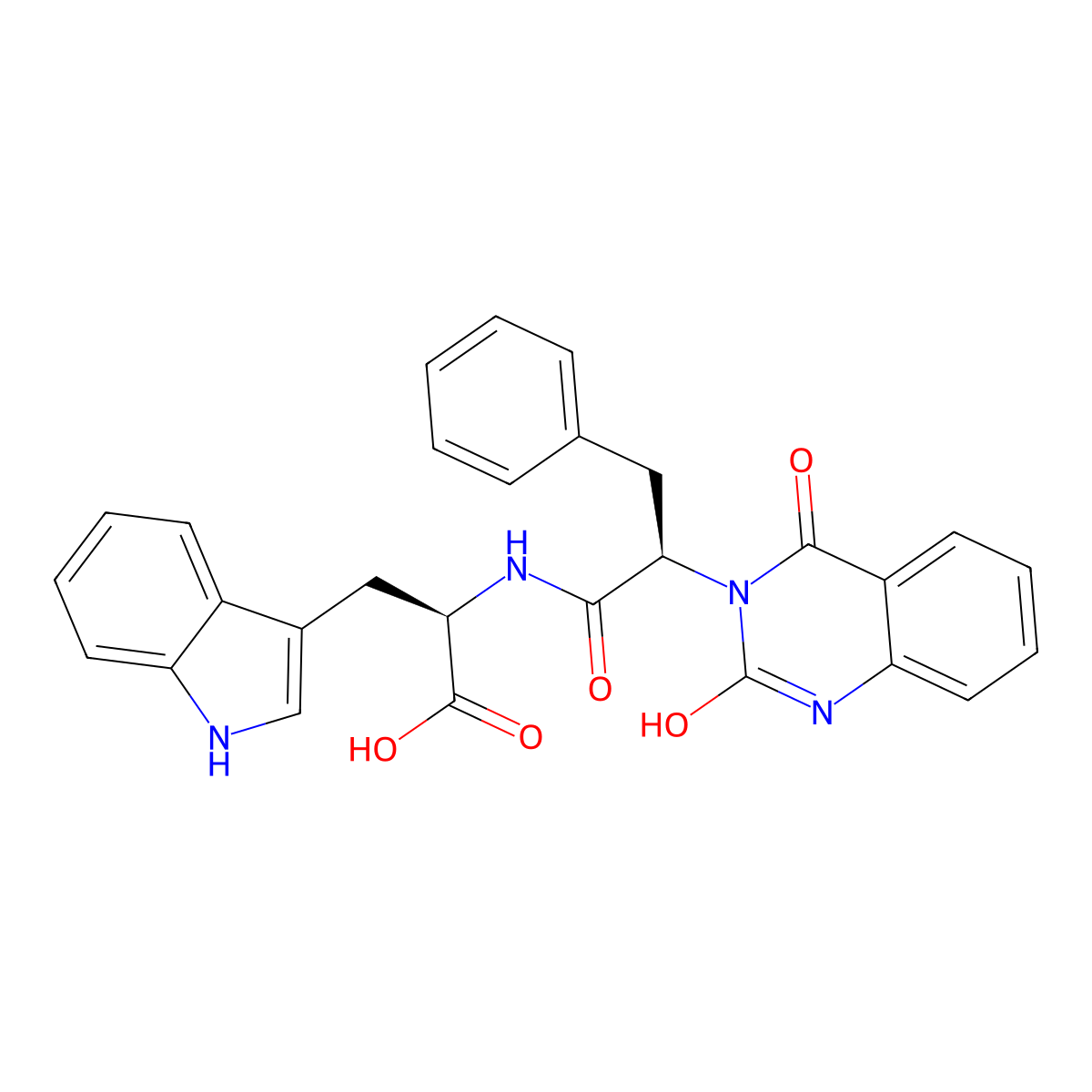 (2R)-2-[[(2R)-2-(2,4-Dioxo-1H-quinazolin-3-yl)-3-phenylpropanoyl]amino]-3-(1H-indol-3-yl)propanoic acid molecular structure, CAS 215510-06-8
