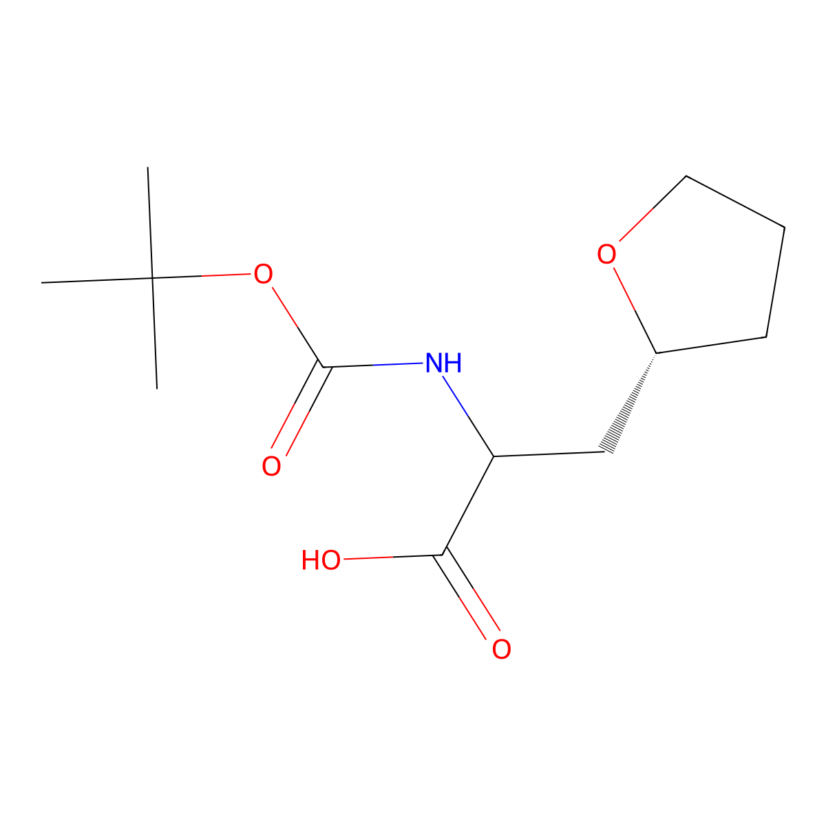 2-{[(tert-butoxy)carbonyl]amino}-3-[(2R)-oxolan-2-yl]propanoicacid molecular structure, CAS 2155139-76-5