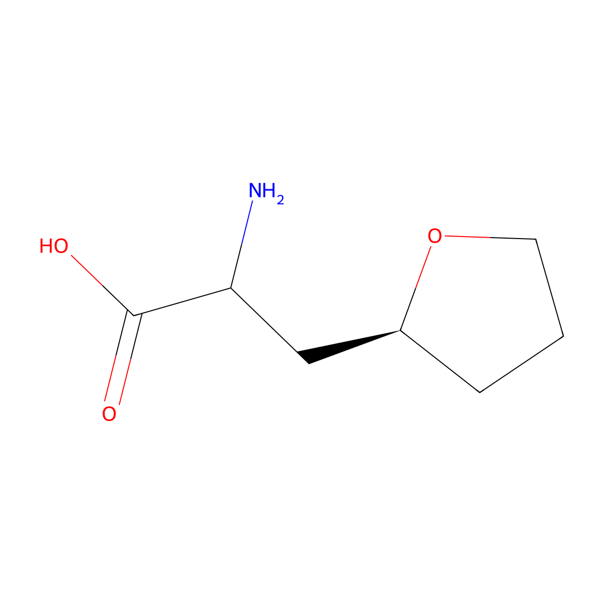 2-amino-3-[(2S)-oxolan-2-yl]propanoic acid molecular structure, CAS 2155161-51-4