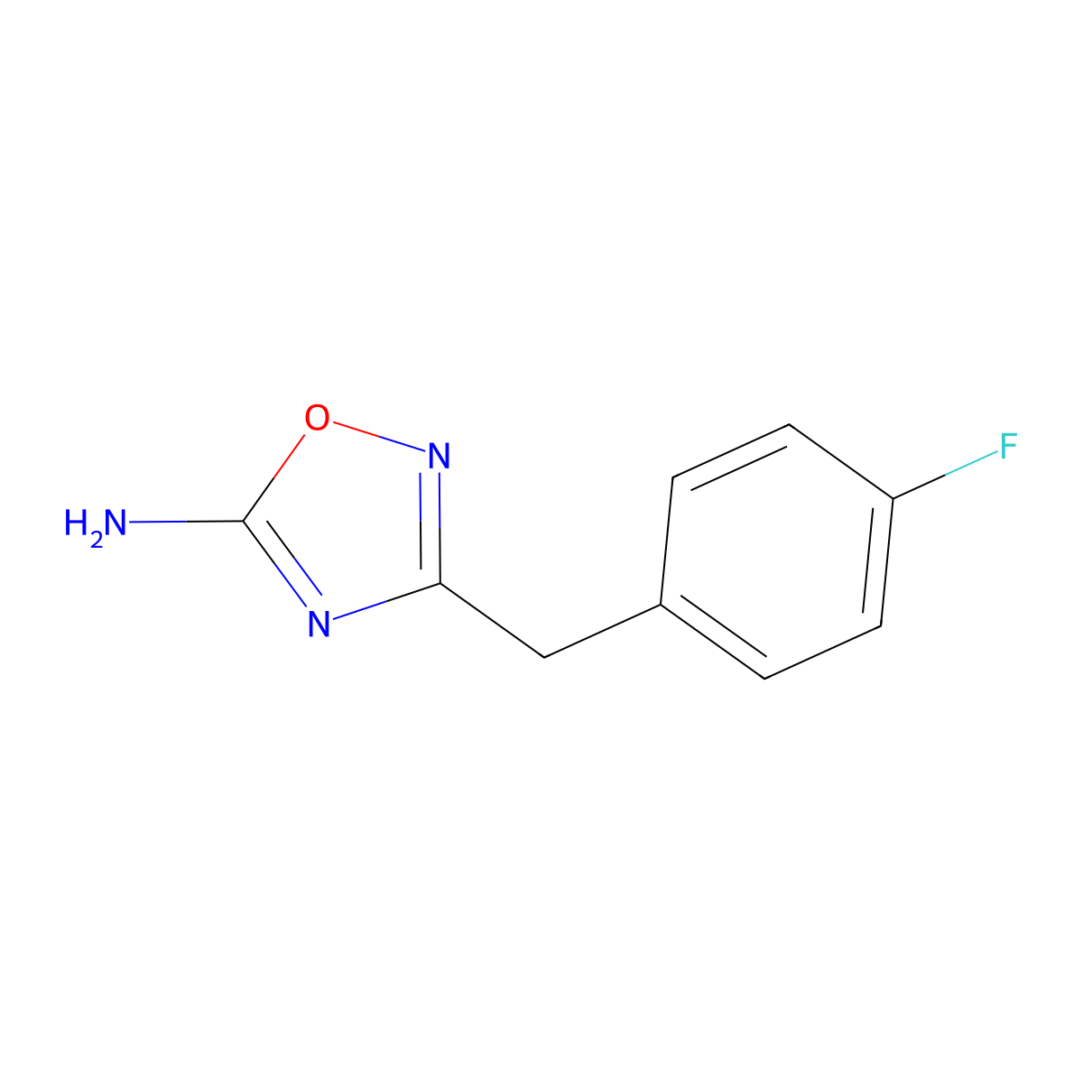3-((4-Fluorophenyl)methyl)-1,2,4-oxadiazol-5-amine molecular structure, CAS 215519-35-0