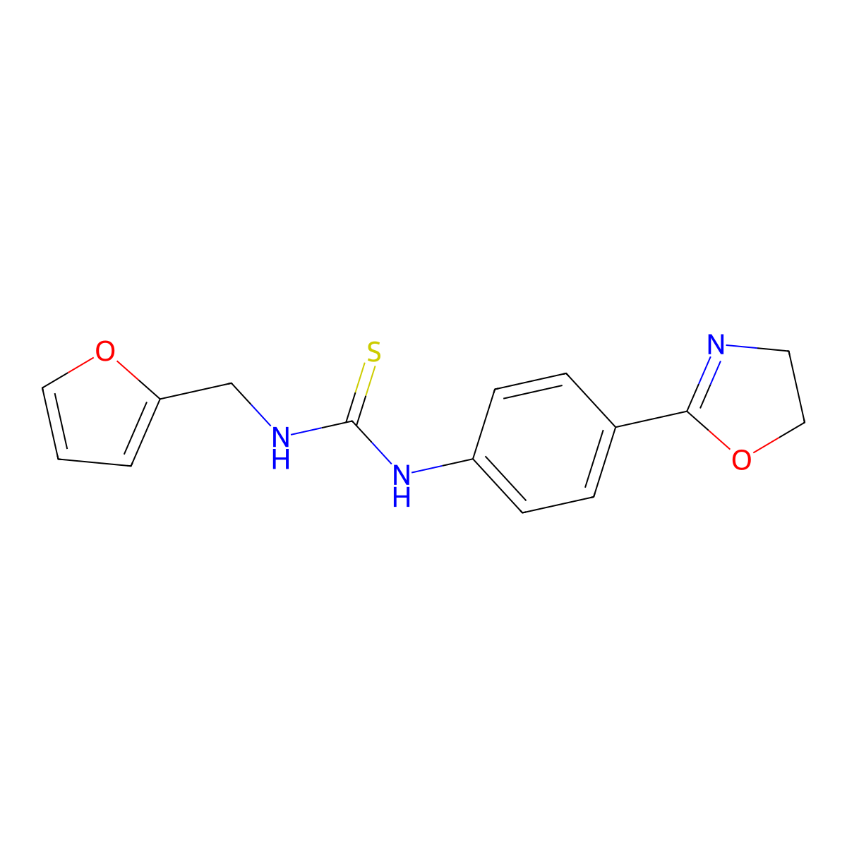 N-[4-(4,5-Dihydro-2-oxazolyl)phenyl]-Na(2)-(2-furanylmethyl)thiourea molecular structure, CAS 215519-36-1