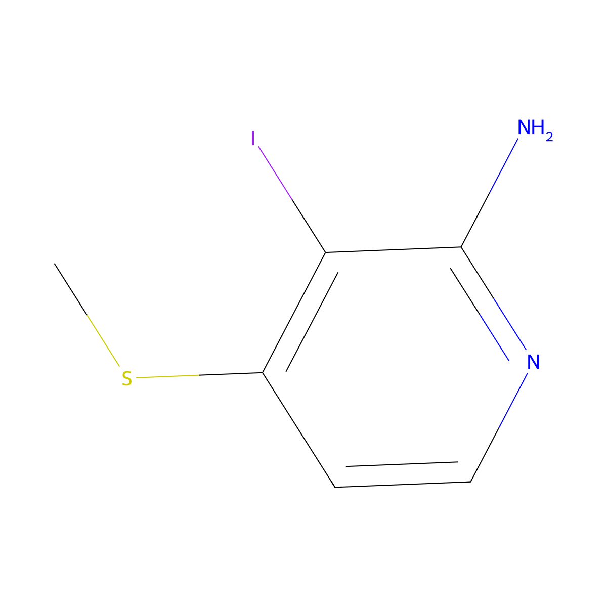 3-Iodo-4-(methylthio)pyridin-2-amine molecular structure, CAS 215526-99-1
