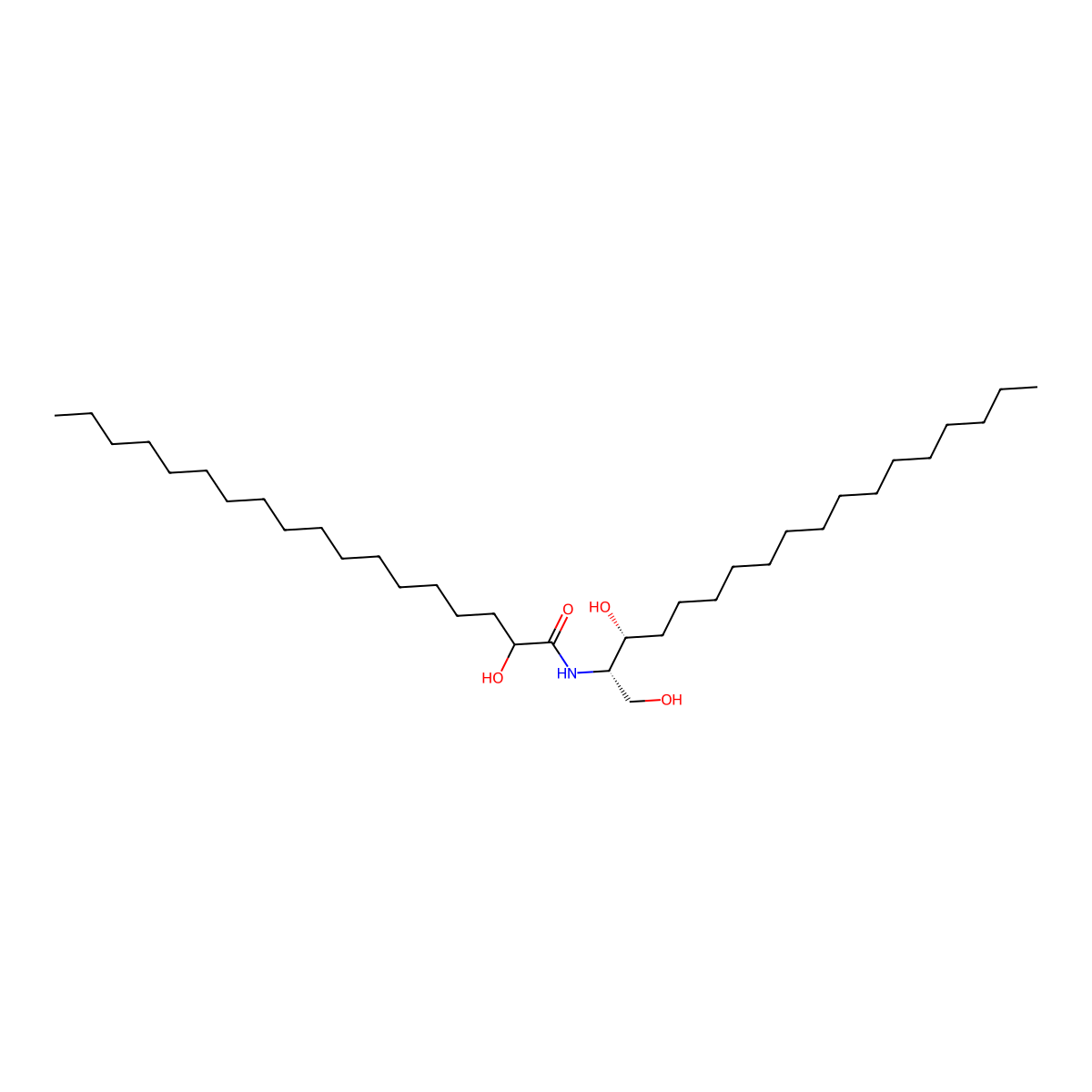 N-(2-hydroxyoctadecanoyl)sphinganine molecular structure, CAS 215528-91-9