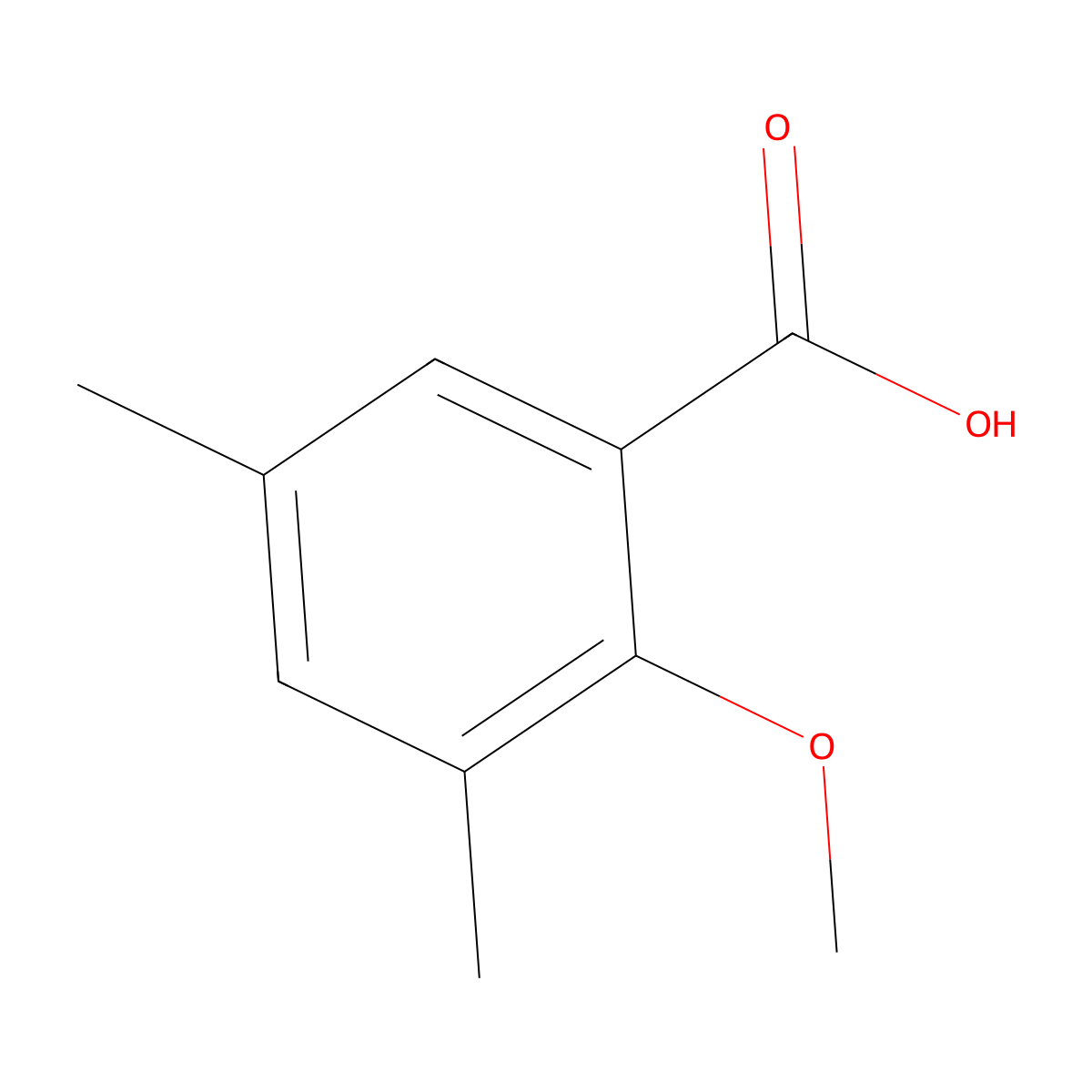 2-Methoxy-3,5-dimethylbenzoic acid molecular structure, CAS 21553-47-9