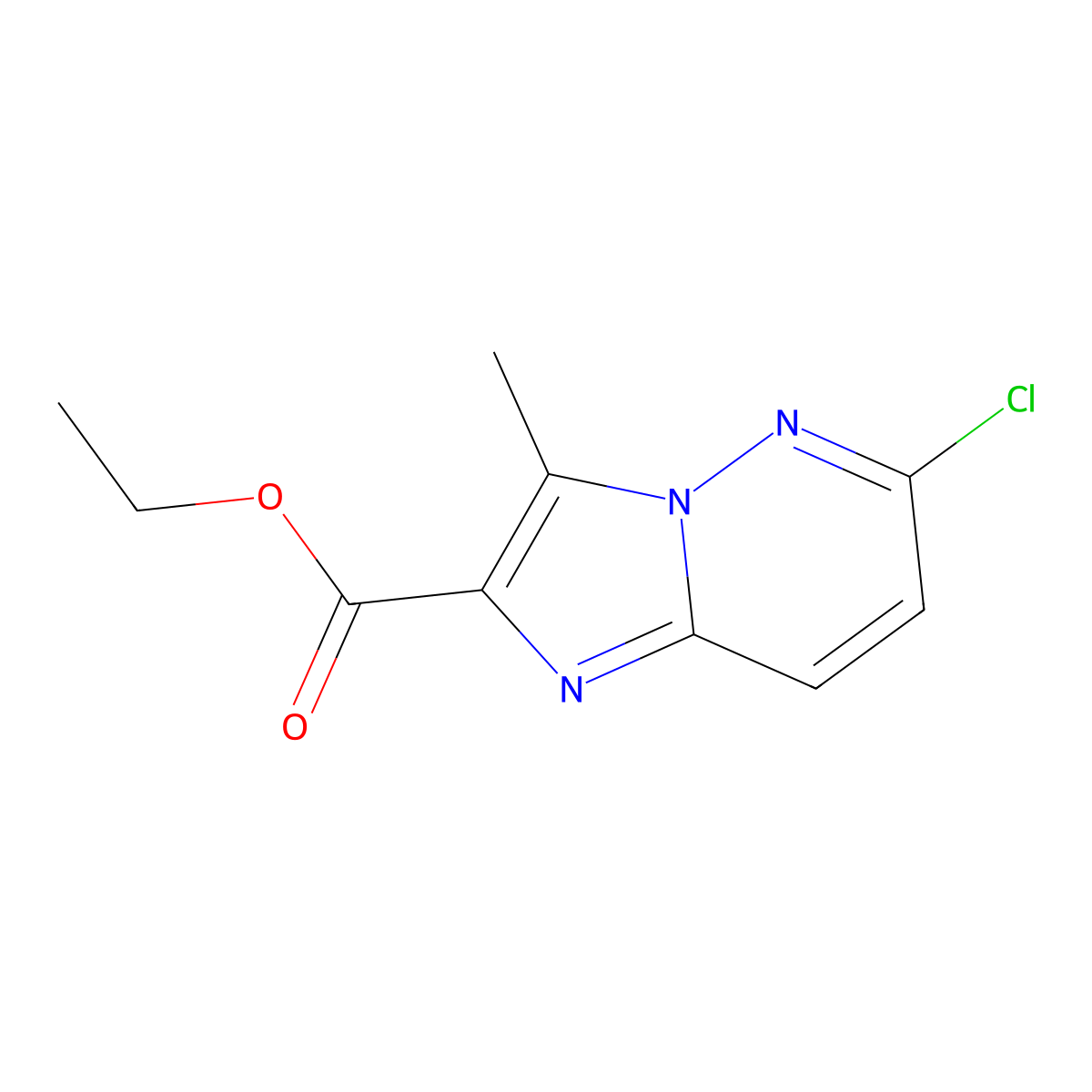Ethyl 6-chloro-3-methylimidazo[1,2-b]pyridazine-2-carboxylate molecular structure, CAS 215530-92-0