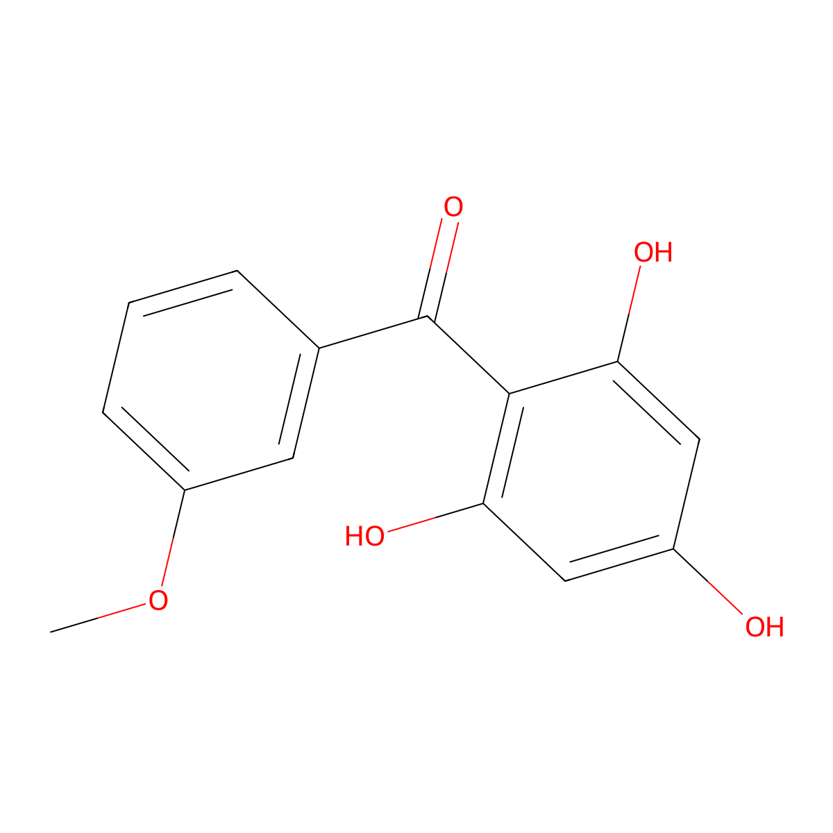 (3-Methoxyphenyl)(2,4,6-trihydroxyphenyl)methanone molecular structure, CAS 21554-79-0
