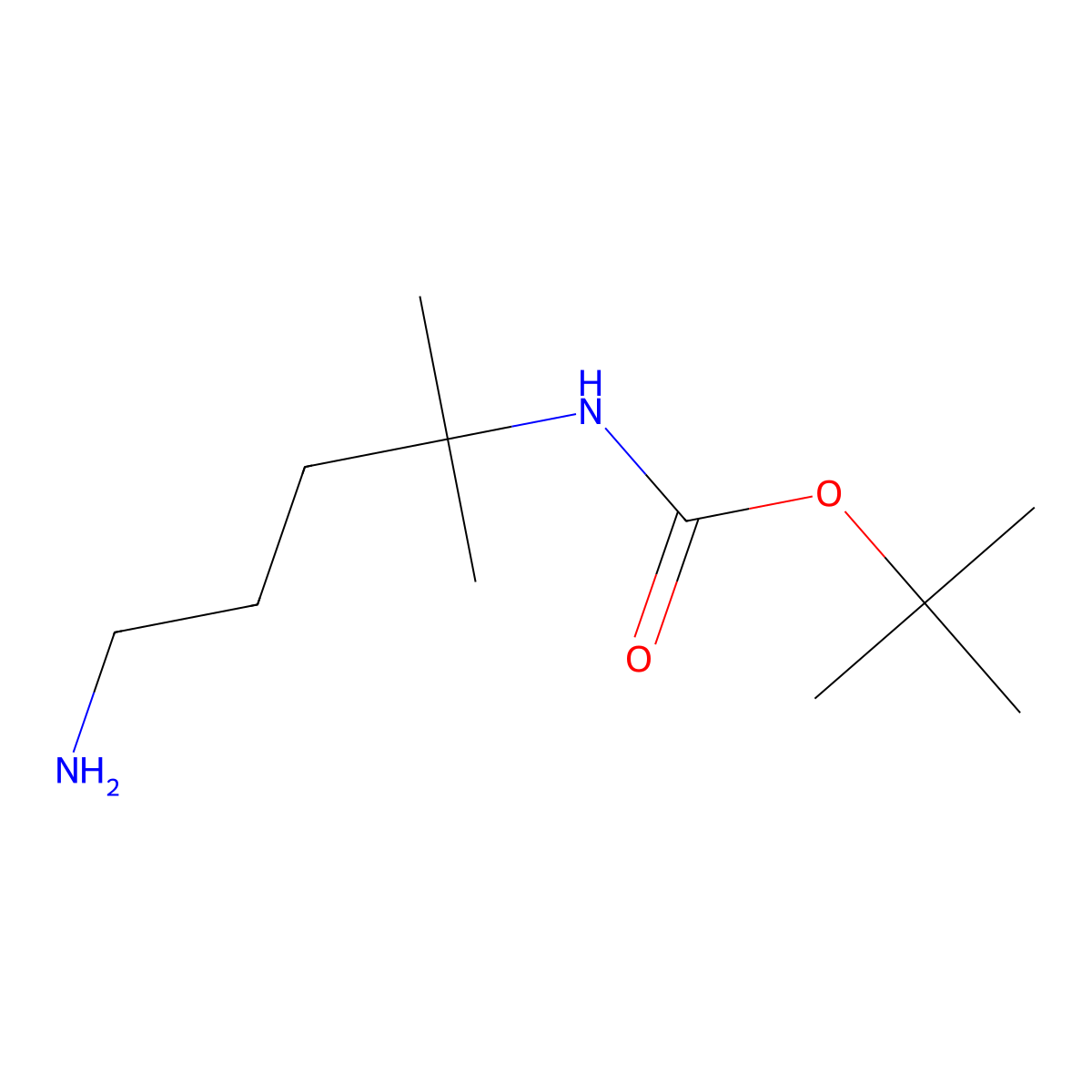 Tert-butyl N-(5-amino-2-methylpentan-2-yl)carbamate molecular structure, CAS 2155450-03-4