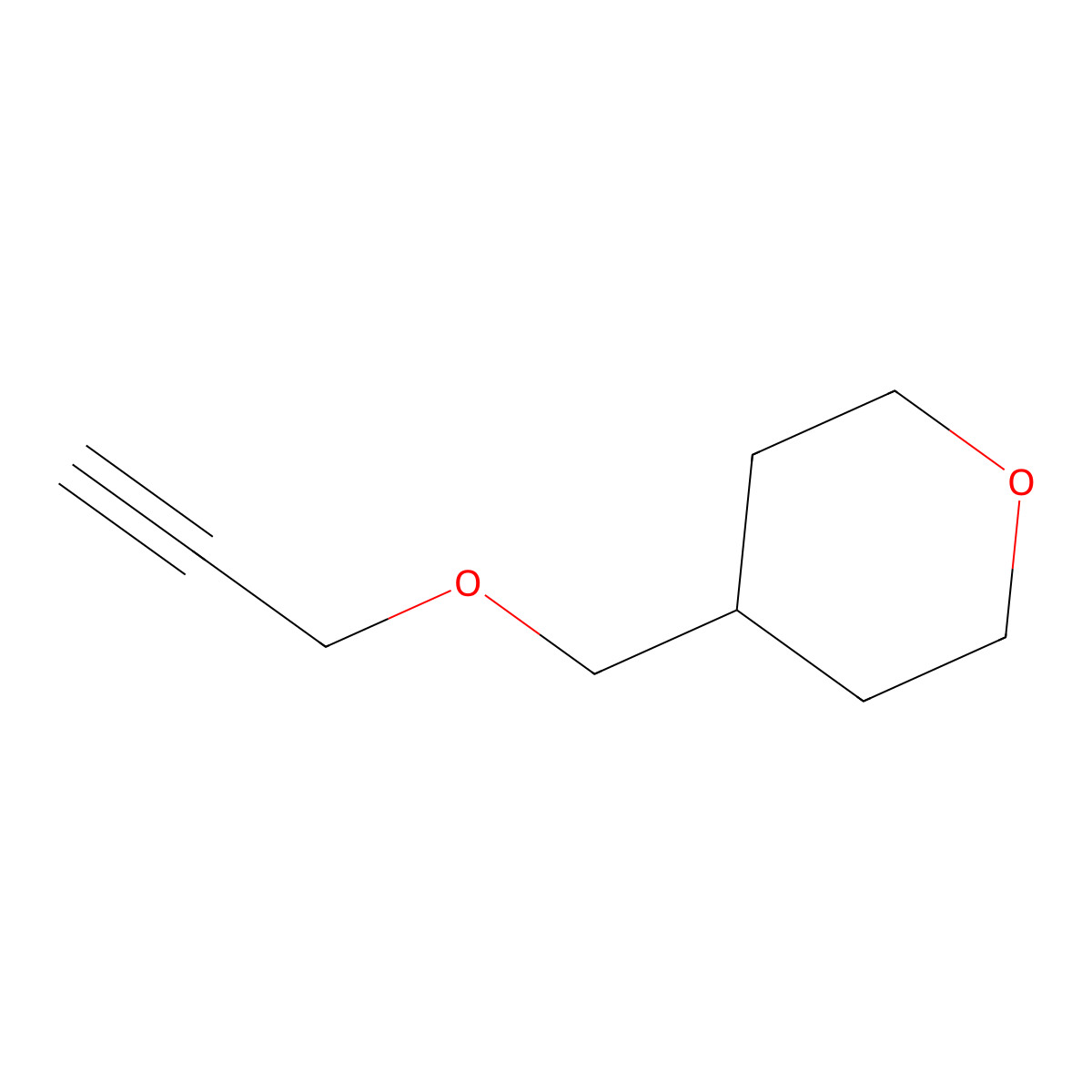 4-(Prop-2-ynoxymethyl)oxane molecular structure, CAS 2155465-38-4