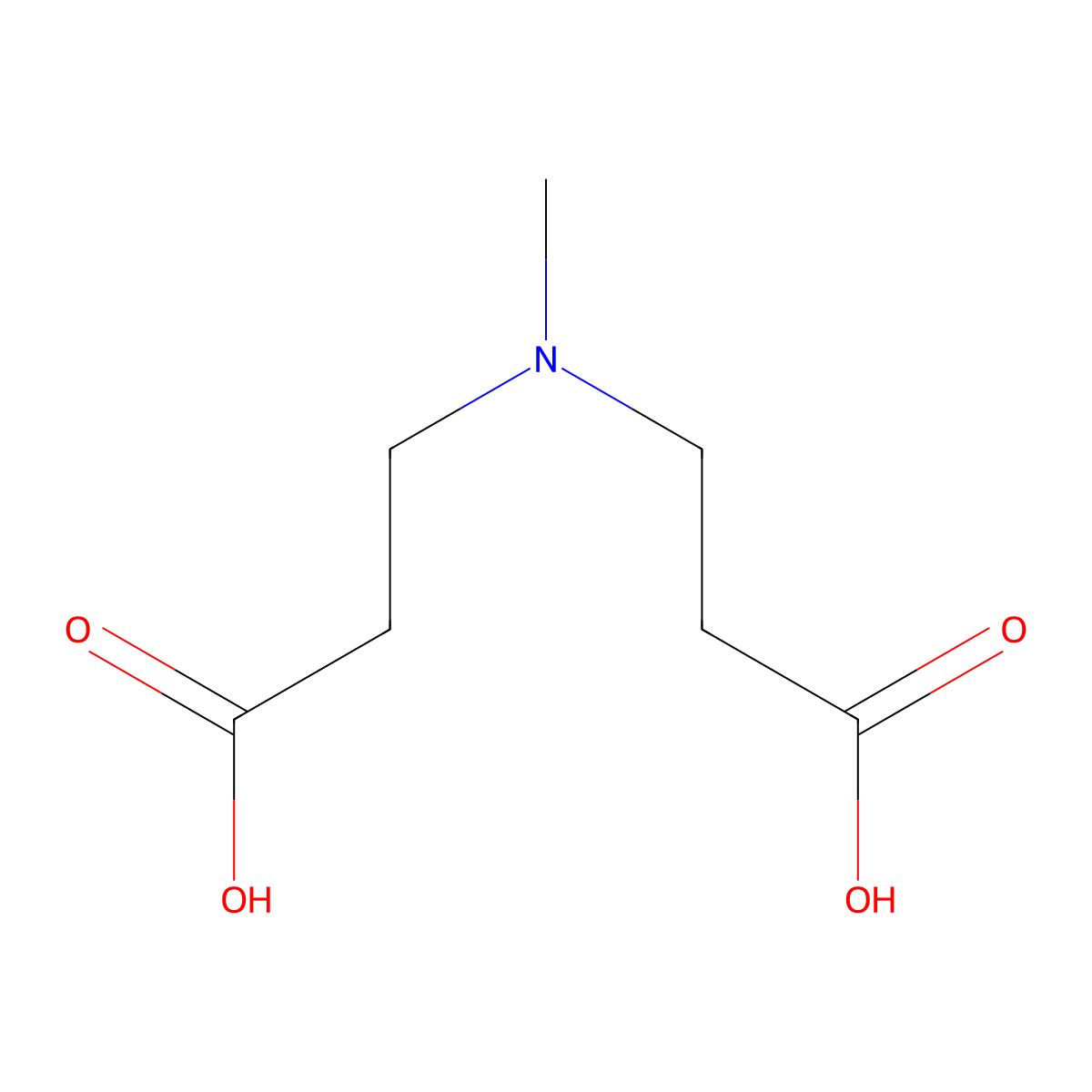 N-(2-carboxyethyl)-N-methyl-beta-alanine molecular structure, CAS 21555-95-3