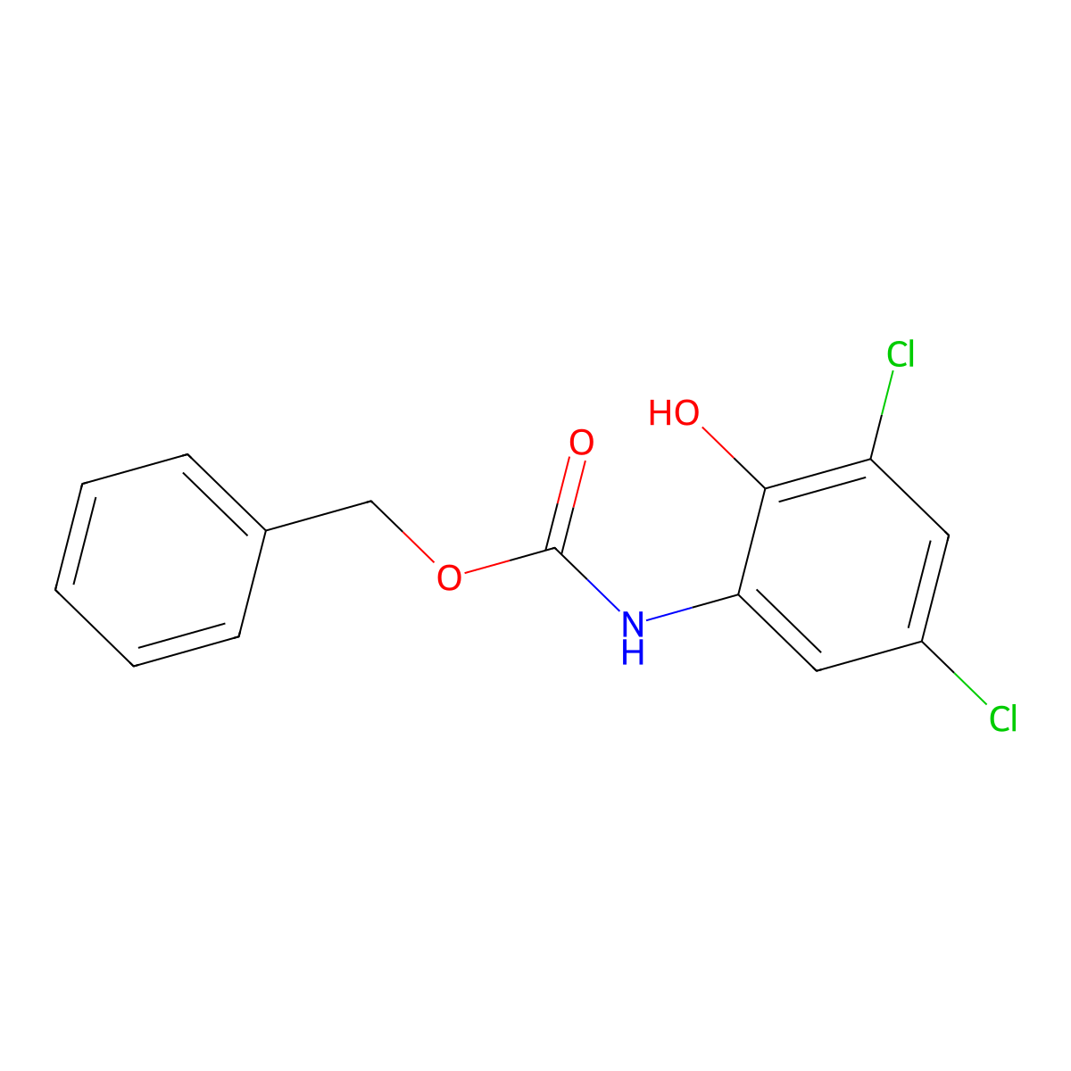benzyl N-(3,5-dichloro-2-hydroxyphenyl)carbamate molecular structure, CAS 2155589-46-9