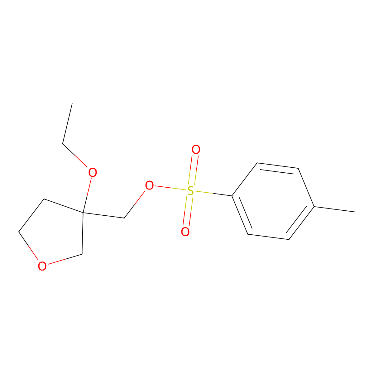 (3-Ethoxyoxolan-3-yl)methyl 4-methylbenzene-1-sulfonate molecular structure, CAS 2155695-04-6