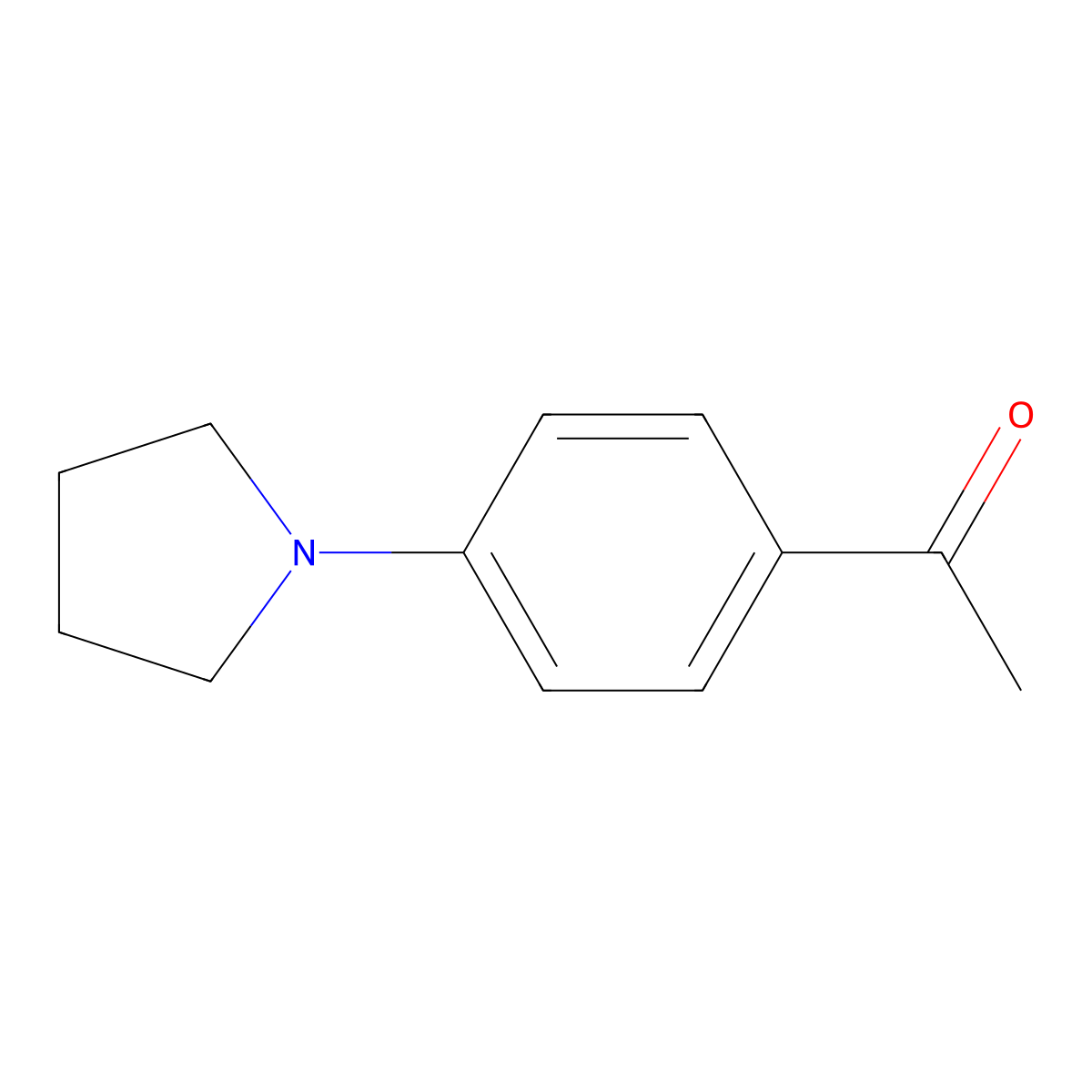 4'-(1-Pyrrolidinyl)acetophenone molecular structure, CAS 21557-09-5