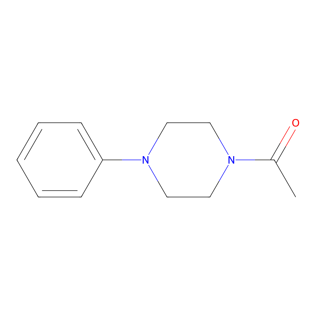 1-(4-Phenylpiperazin-1-yl)ethanone molecular structure, CAS 21557-13-1