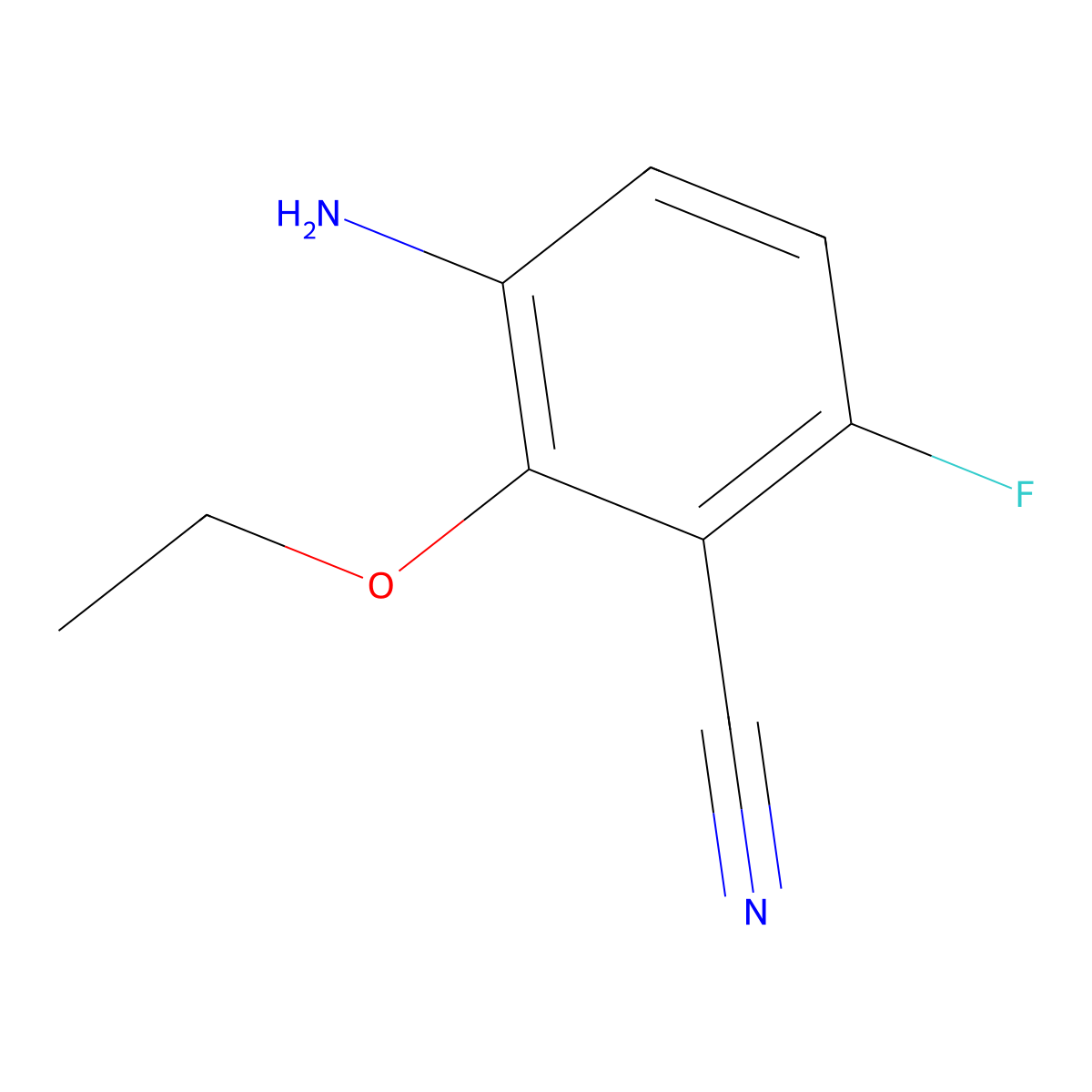 3-Amino-2-ethoxy-6-fluorobenzonitrile molecular structure, CAS 2155738-95-5