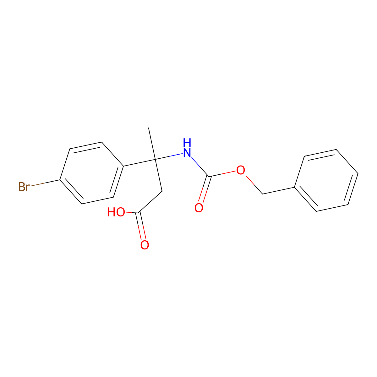 3-{[(Benzyloxy)carbonyl]amino}-3-(4-bromophenyl)butanoic acid molecular structure, CAS 2155779-80-7