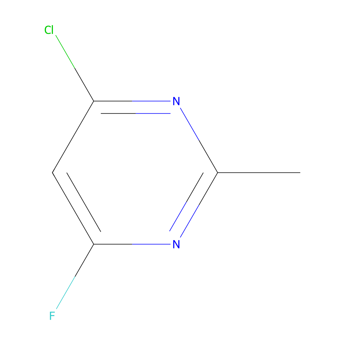4-Chloro-6-fluoro-2-methylpyrimidine molecular structure, CAS 2155785-93-4