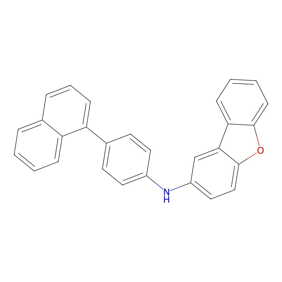 N-[4-(1-Naphthalenyl)phenyl]-2-dibenzofuranamine molecular structure, CAS 2155831-72-2