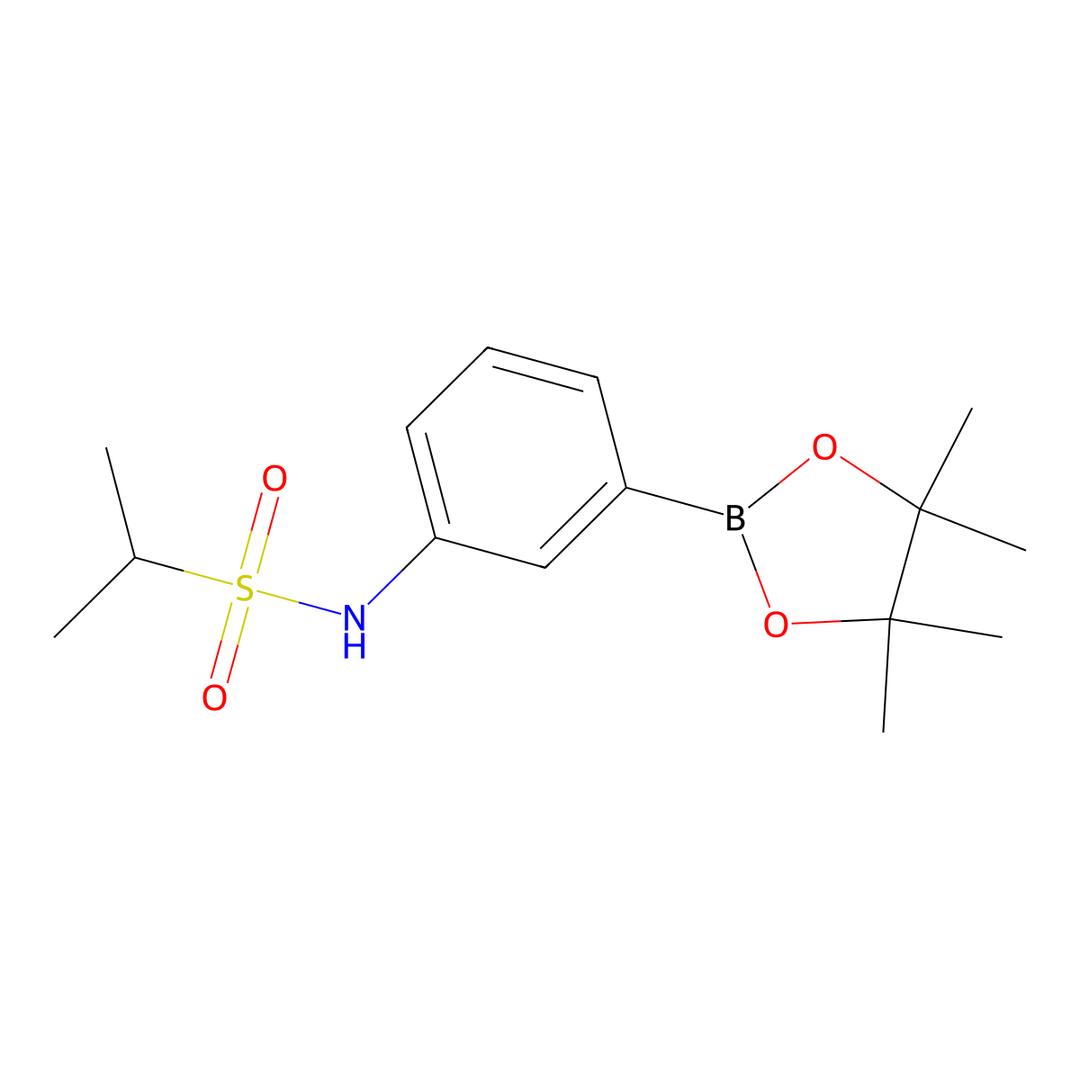 N-(3-(4,4,5,5-Tetramethyl-1,3,2-dioxaborolan-2-yl)phenyl)propane-2-sulfonamide molecular structure, CAS 2155834-10-7