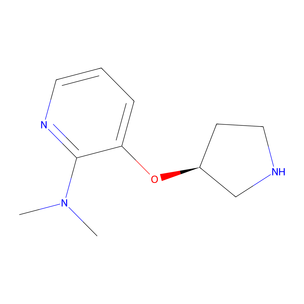 N,N-dimethyl-3-[(3S)-pyrrolidin-3-yloxy]pyridin-2-amine molecular structure, CAS 2155840-11-0