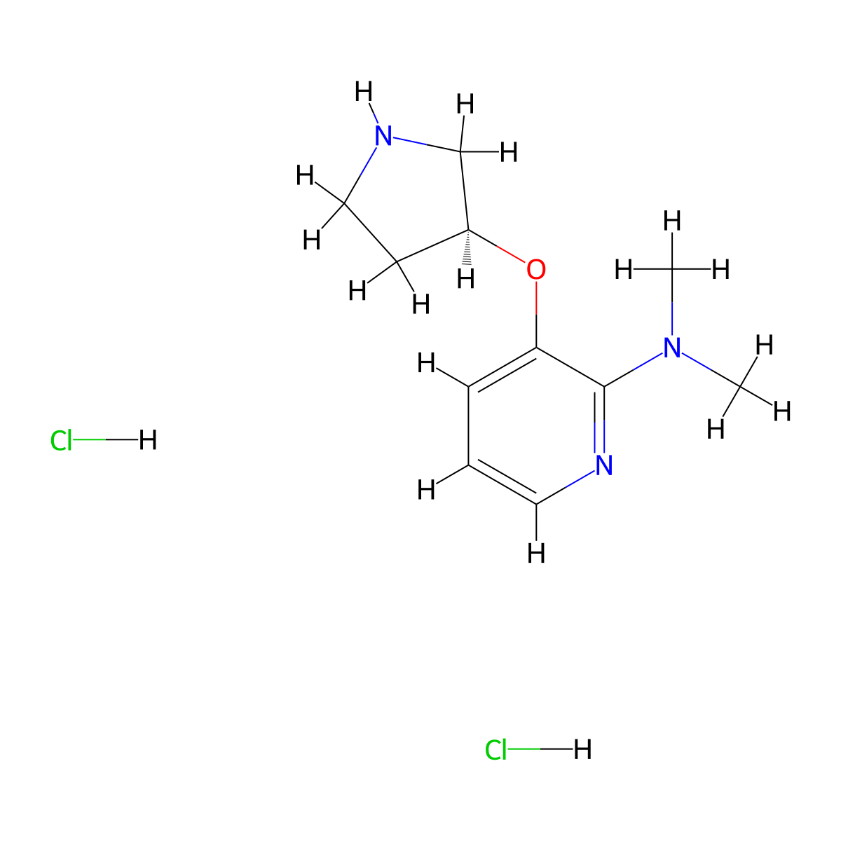 N,N-dimethyl-3-[(3S)-pyrrolidin-3-yloxy]pyridin-2-amine dihydrochloride molecular structure, CAS 2155840-12-1