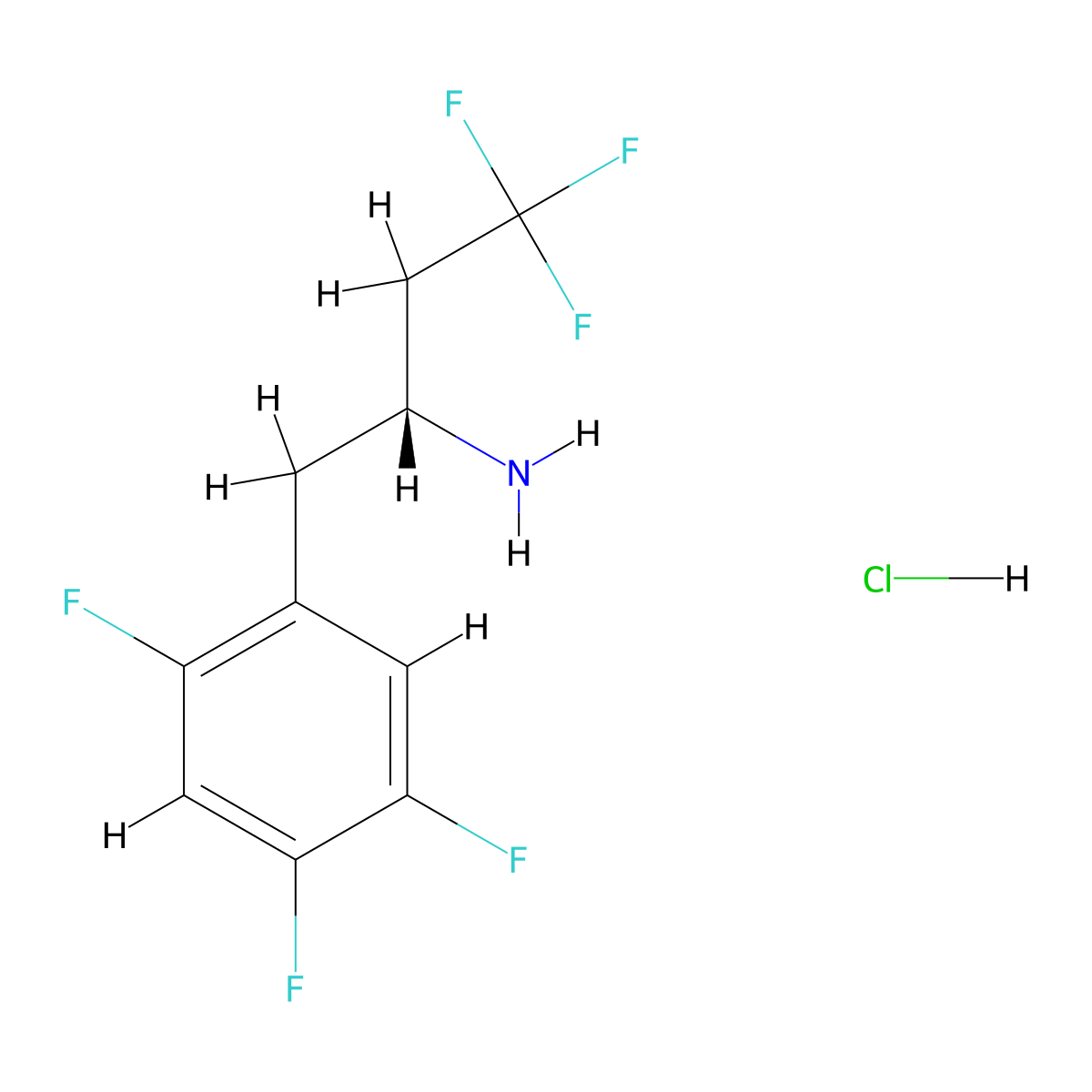 (2R)-4,4,4-trifluoro-1-(2,4,5-trifluorophenyl)butan-2-amine hydrochloride molecular structure, CAS 2155840-22-3