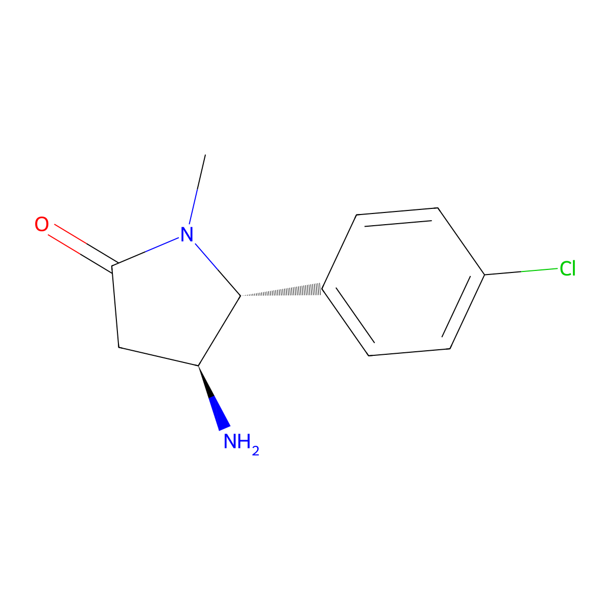 rac-(4R,5S)-4-amino-5-(4-chlorophenyl)-1-methylpyrrolidin-2-one molecular structure, CAS 2155840-46-1