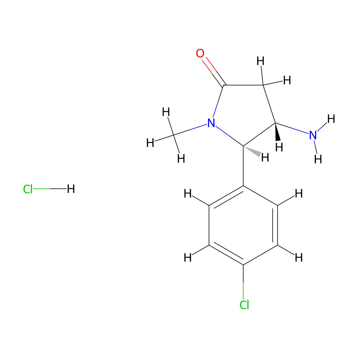 Rac-(4R,5S)-4-amino-5-(4-chlorophenyl)-1-methylpyrrolidin-2-one hydrochloride molecular structure, CAS 2155840-47-2