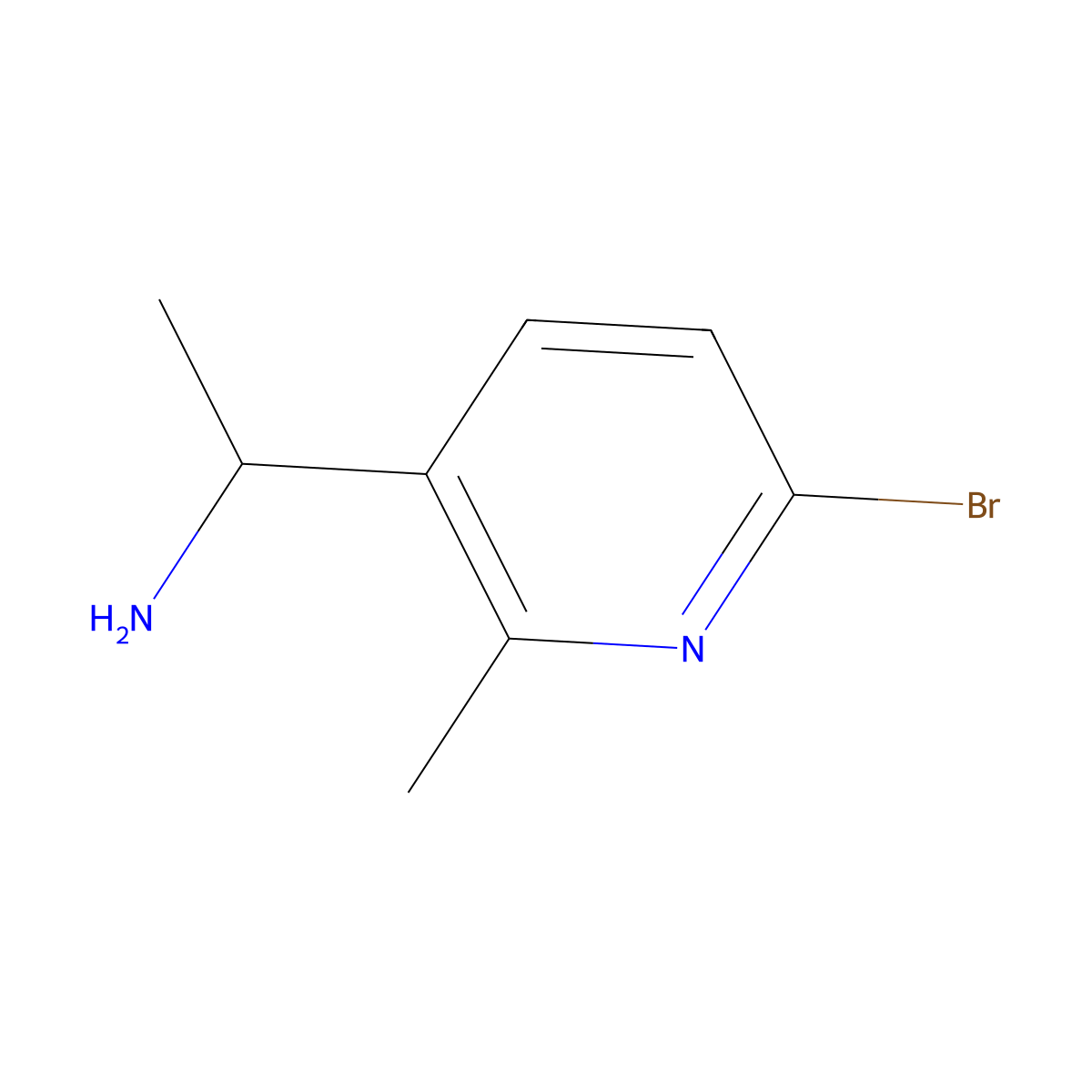 (1S)-1-(6-bromo-2-methylpyridin-3-yl)ethan-1-amine molecular structure, CAS 2155840-55-2