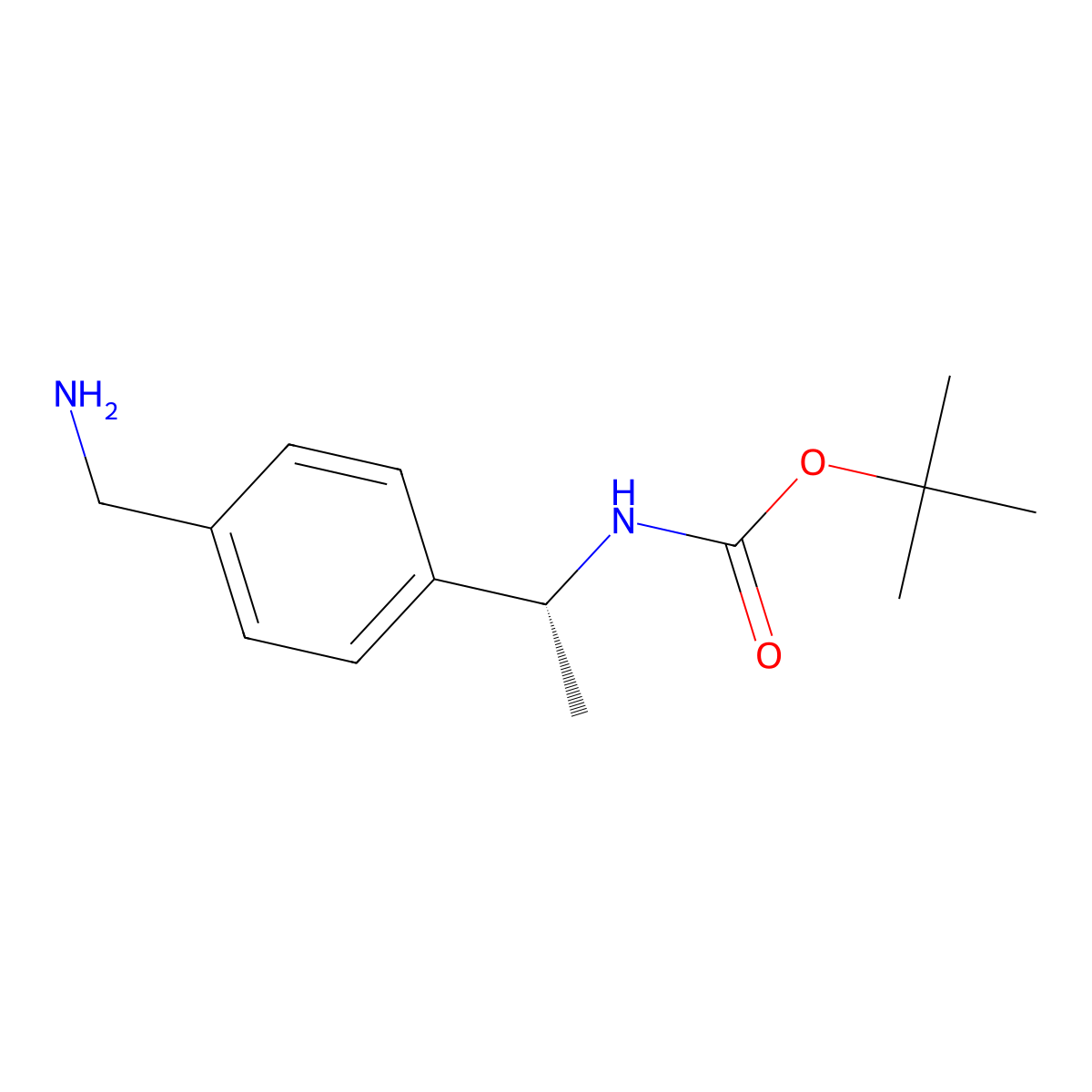 tert-butyl N-[(1R)-1-[4-(aminomethyl)phenyl]ethyl]carbamate molecular structure, CAS 2155840-68-7