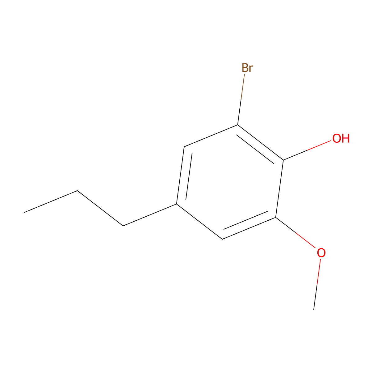 2-Bromo-6-methoxy-4-propylphenol molecular structure, CAS 215585-94-7