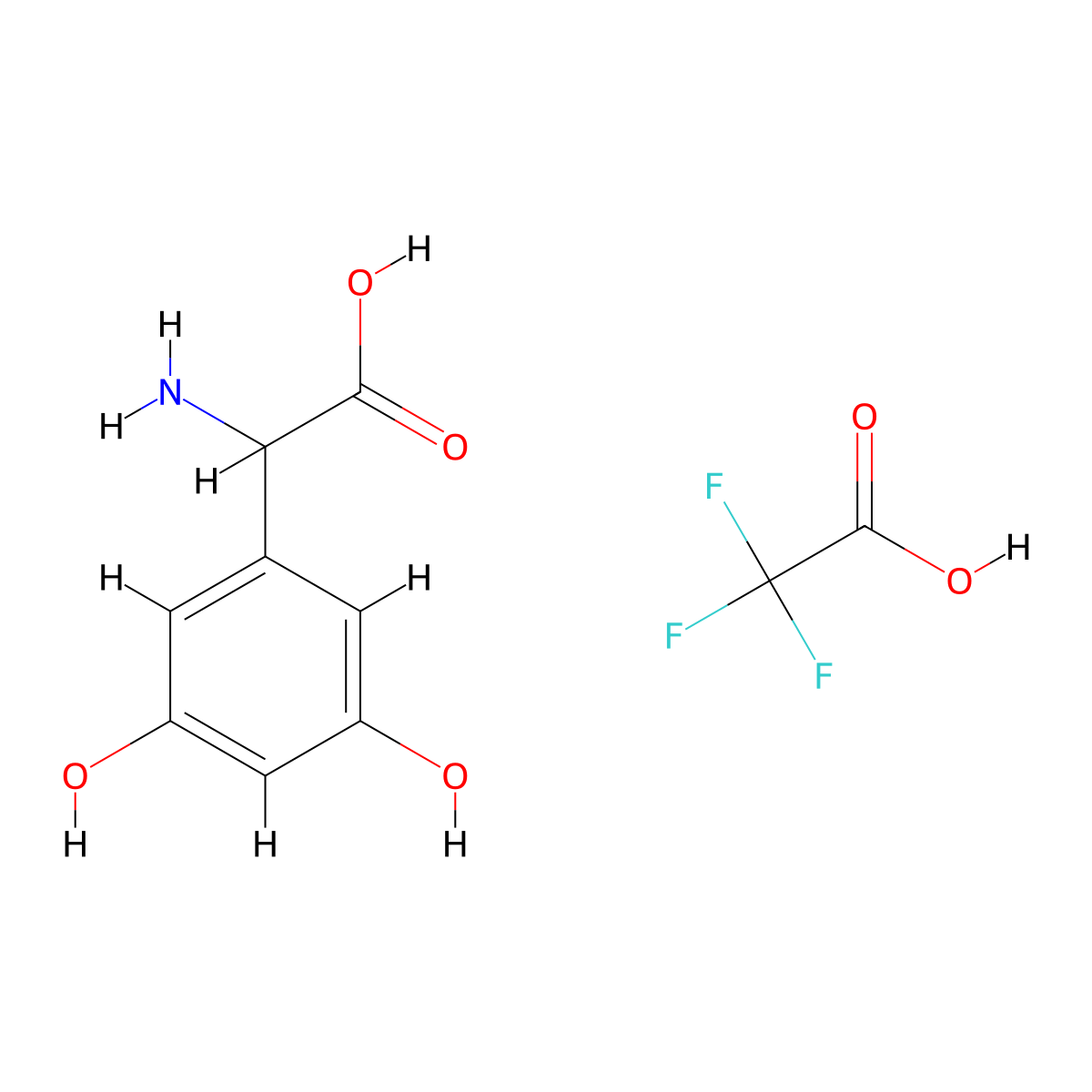 2-Amino-2-(3,5-dihydroxyphenyl)acetic acid trifluoroacetic acid molecular structure, CAS 2155851-97-9