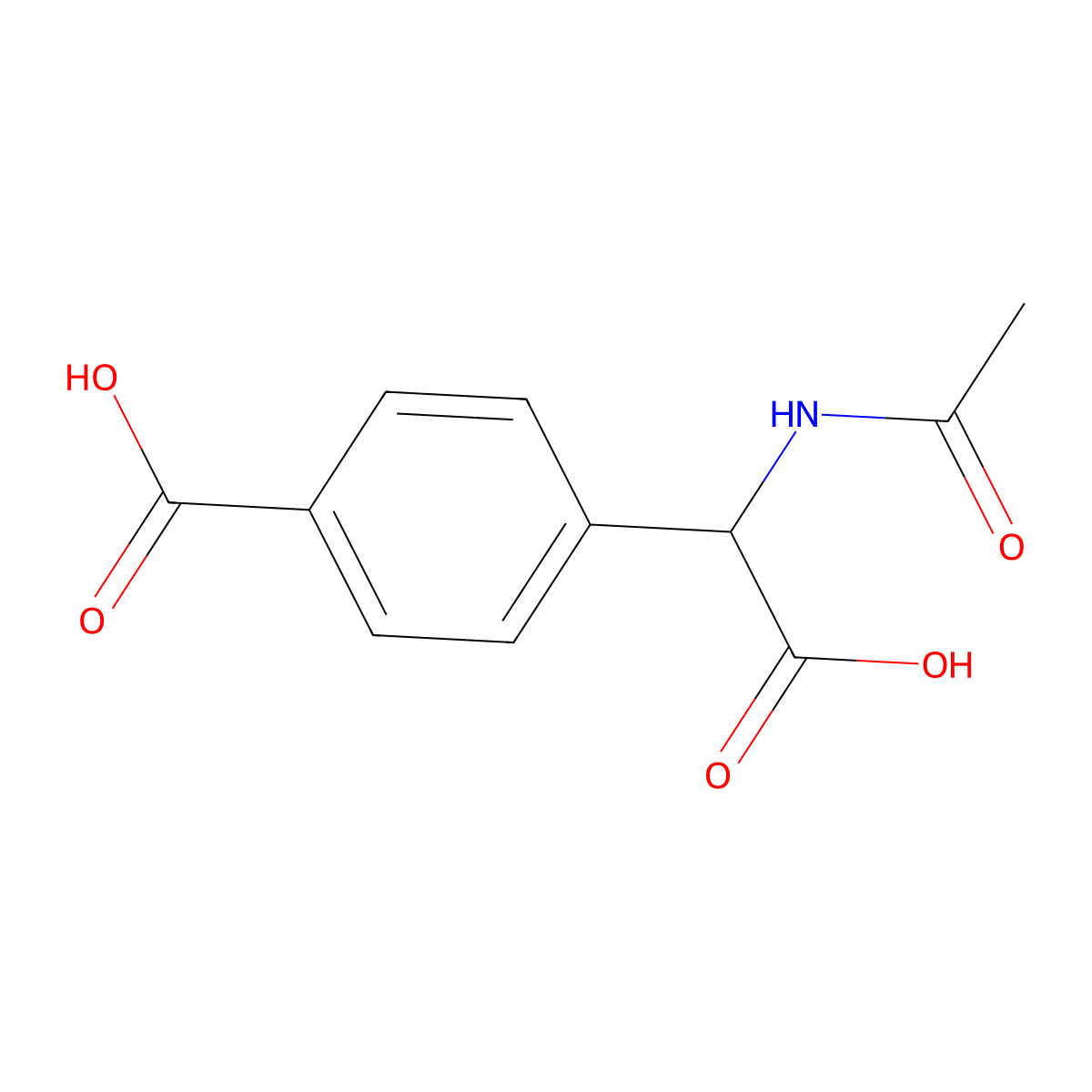 4-[Carboxy(acetamido)methyl]benzoic acid molecular structure, CAS 2155852-01-8