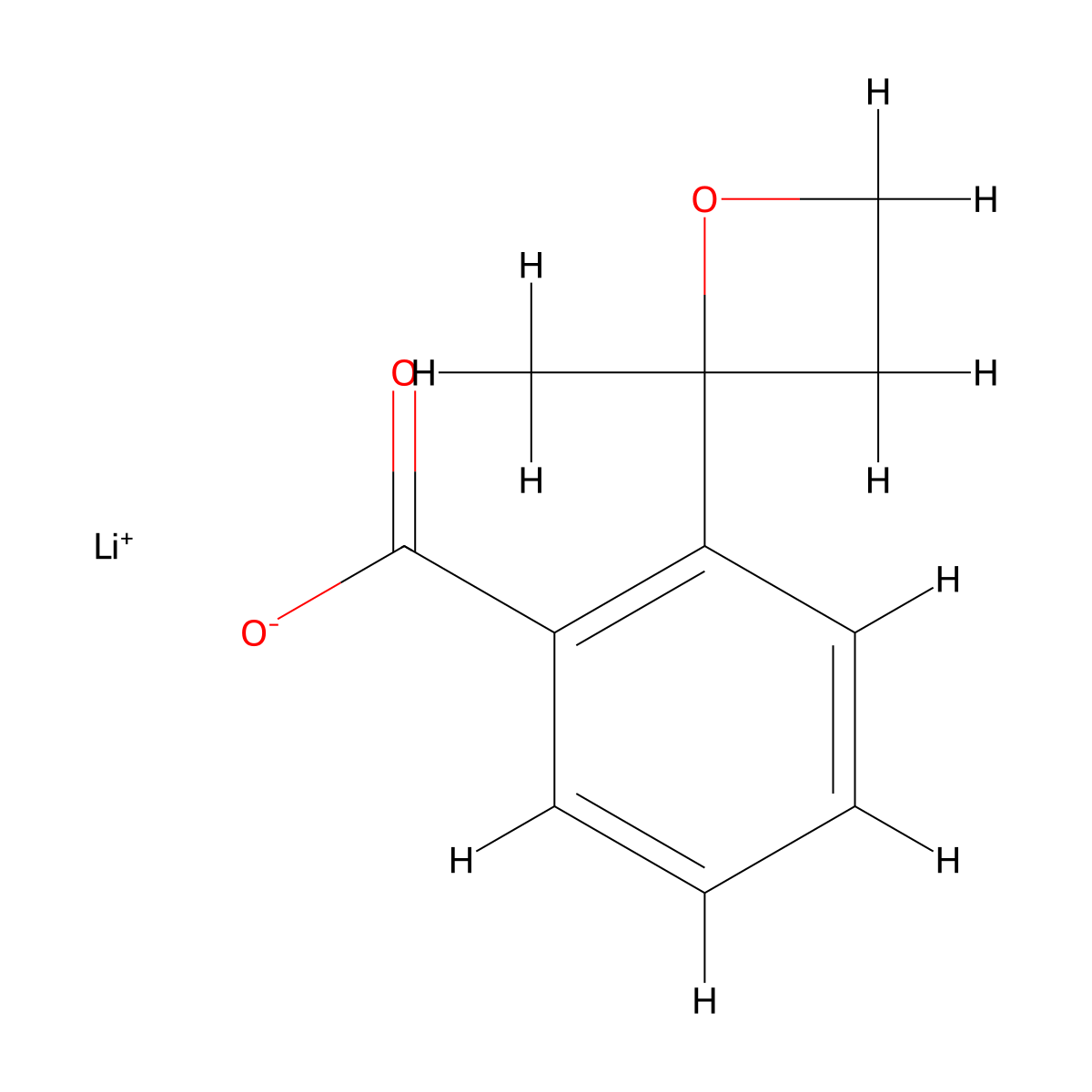 Lithium(1+) ion 2-(2-methyloxetan-2-yl)benzoate molecular structure, CAS 2155852-03-0