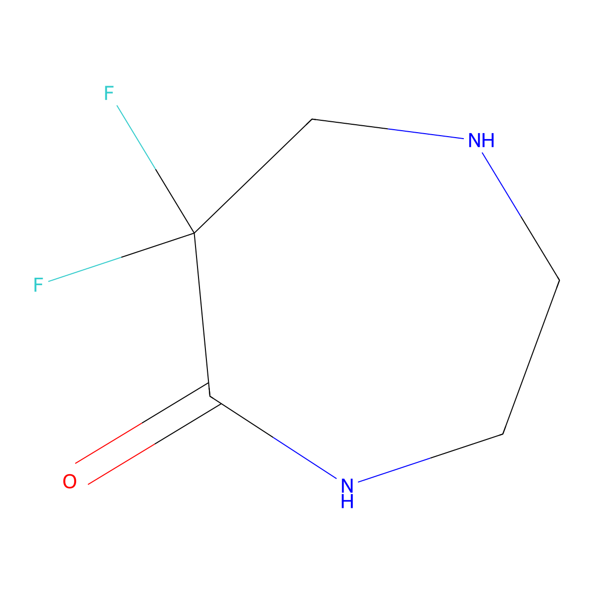 6,6-Difluoro-1,4-diazepan-5-one molecular structure, CAS 2155852-11-0