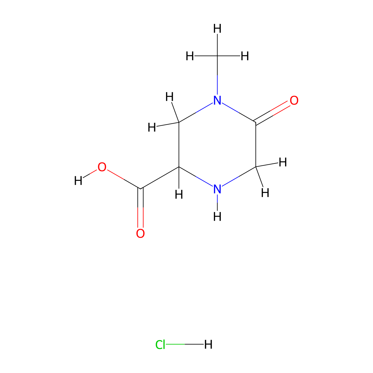 4-Methyl-5-oxopiperazine-2-carboxylic acid hydrochloride molecular structure, CAS 2155852-15-4
