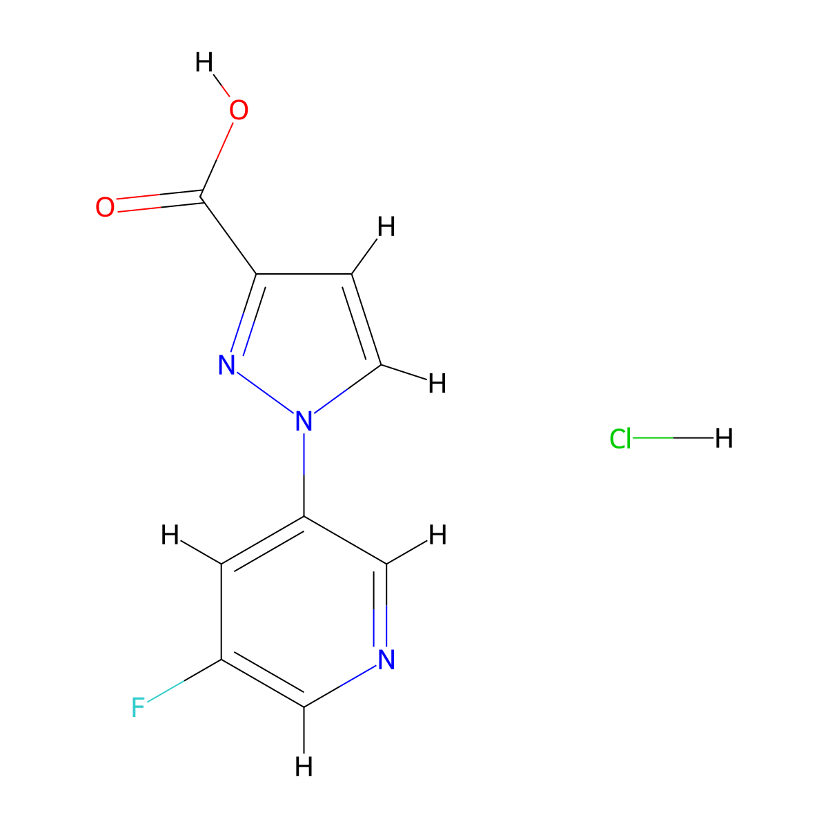 1-(5-Fluoropyridin-3-yl)-1H-pyrazole-3-carboxylic acid hydrochloride molecular structure, CAS 2155852-19-8