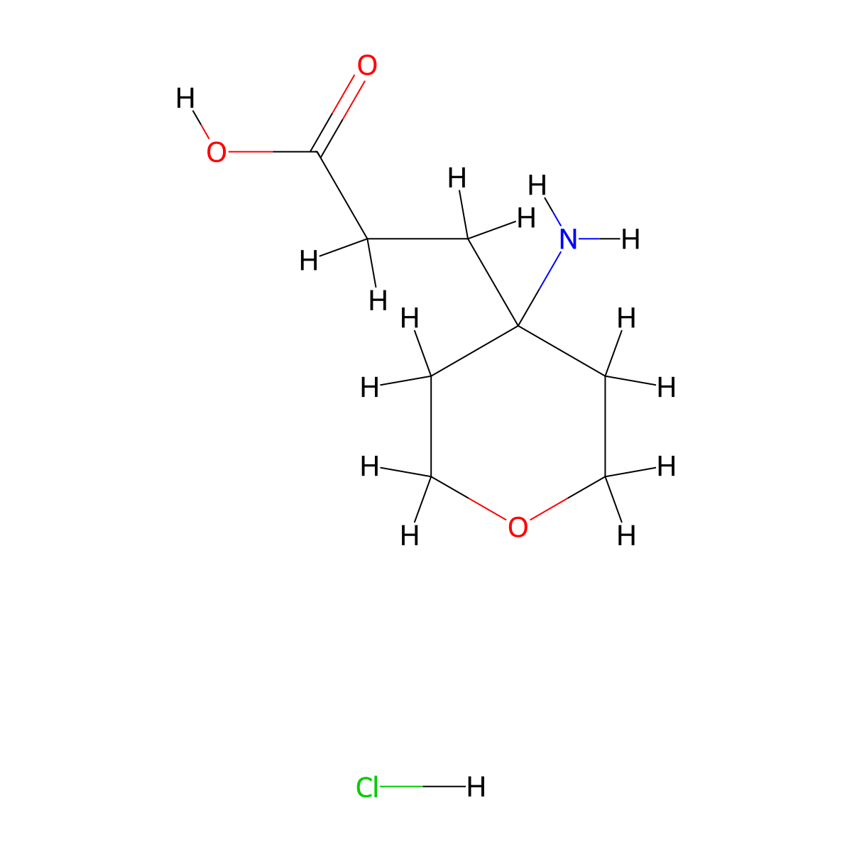 3-(4-Aminooxan-4-yl)propanoic acid hydrochloride molecular structure, CAS 2155852-27-8