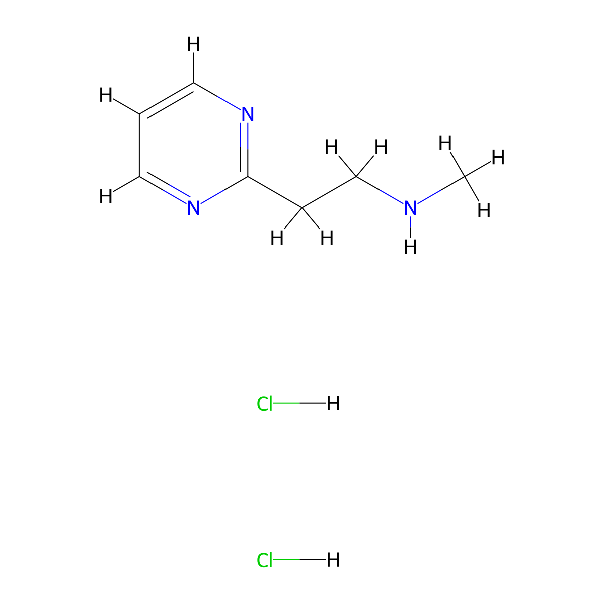 Methyl[2-(pyrimidin-2-yl)ethyl]amine dihydrochloride molecular structure, CAS 2155852-29-0
