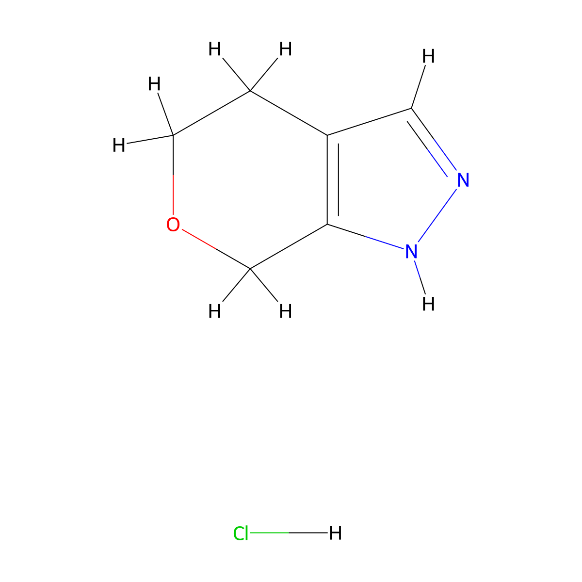 2H,4H,5H,7H-pyrano(3,4-c)pyrazole hydrochloride molecular structure, CAS 2155852-36-9