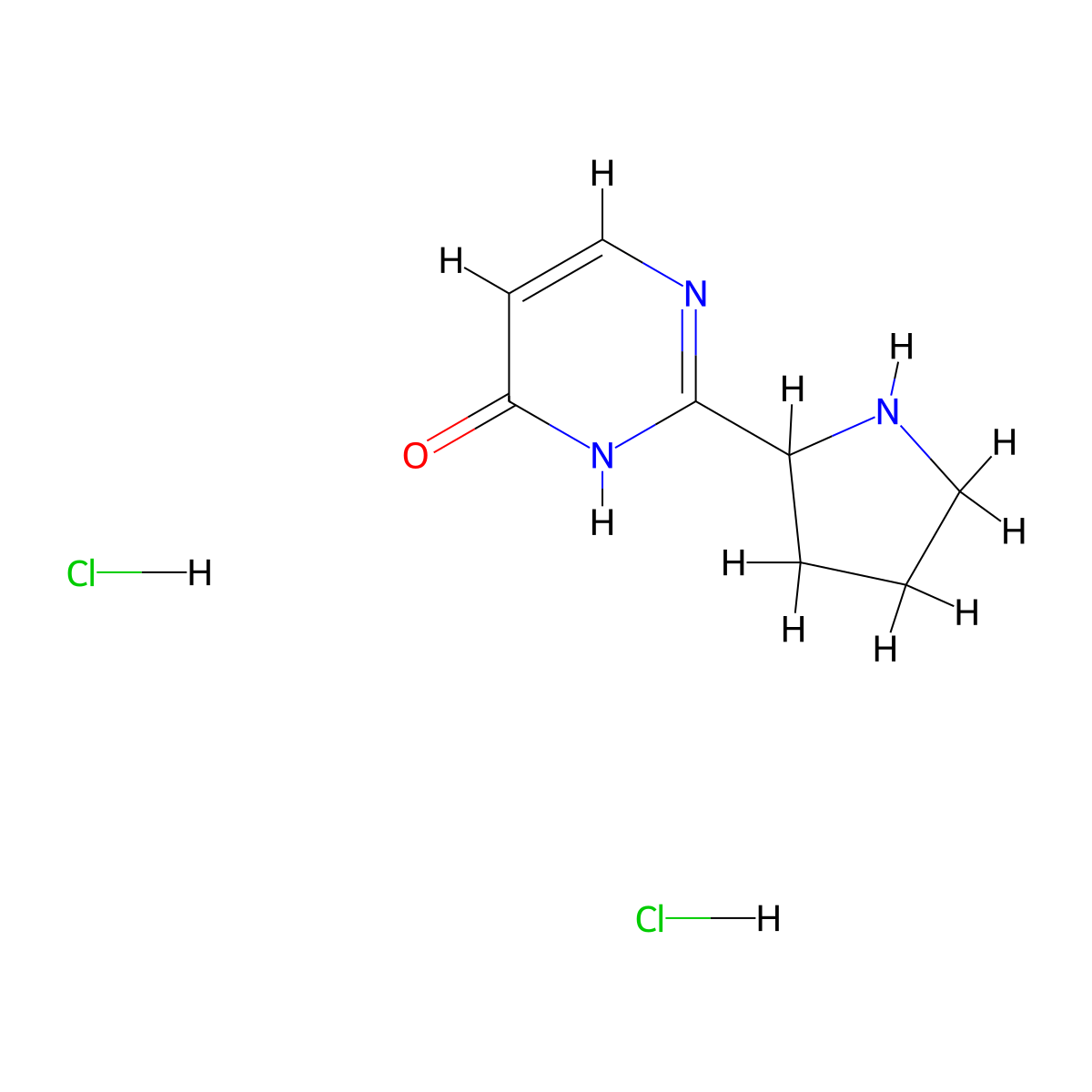 2-(Pyrrolidin-2-yl)pyrimidin-4-ol dihydrochloride molecular structure, CAS 2155852-39-2