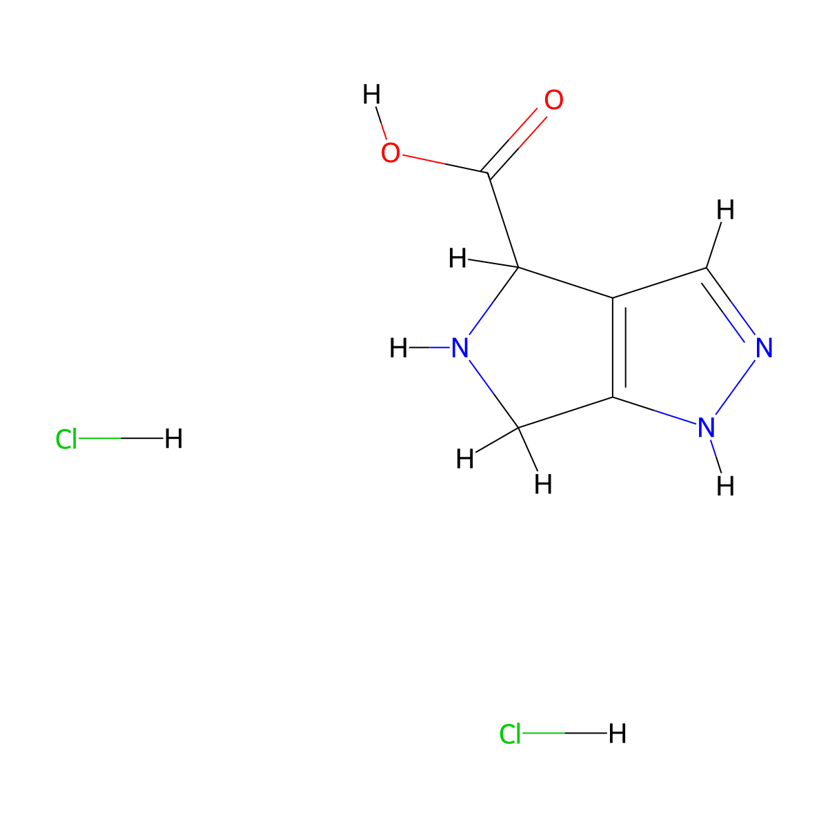2H,4H,5H,6H-pyrrolo[3,4-c]pyrazole-4-carboxylic acid dihydrochloride molecular structure, CAS 2155852-41-6