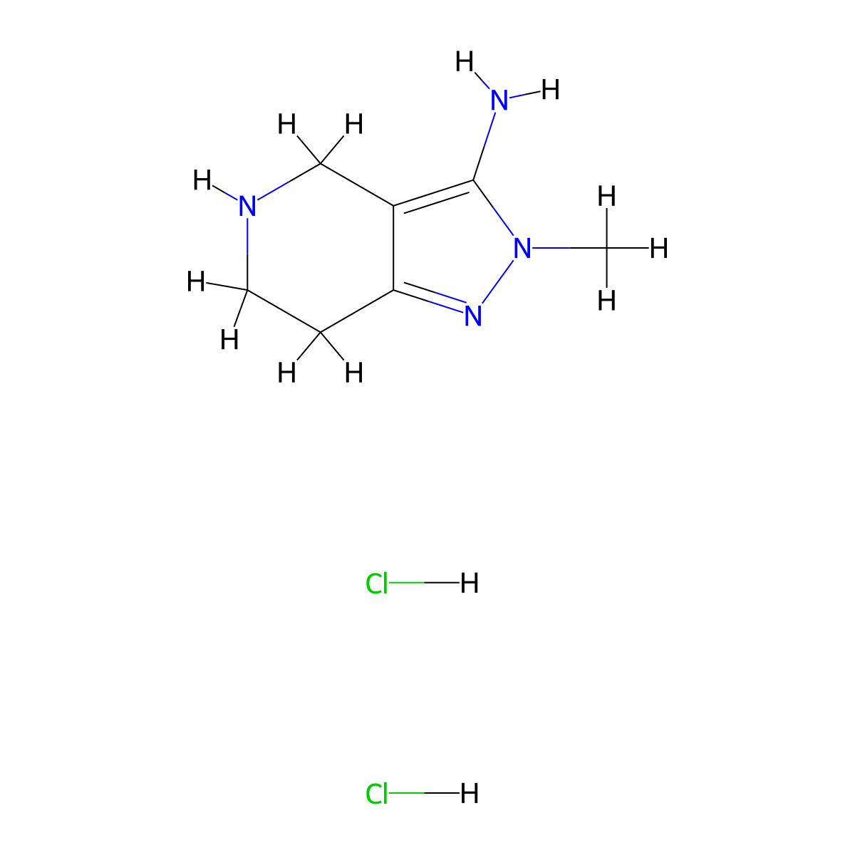 2-methyl-2H,4H,5H,6H,7H-pyrazolo[4,3-c]pyridin-3-amine dihydrochloride molecular structure, CAS 2155852-49-4