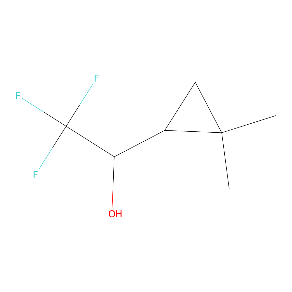 1-(2,2-Dimethylcyclopropyl)-2,2,2-trifluoroethan-1-ol molecular structure, CAS 2155852-53-0