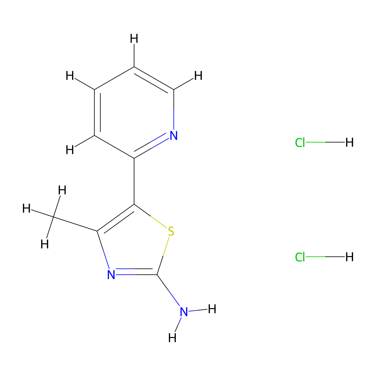 4-Methyl-5-(pyridin-2-yl)-1,3-thiazol-2-amine dihydrochloride molecular structure, CAS 2155852-54-1