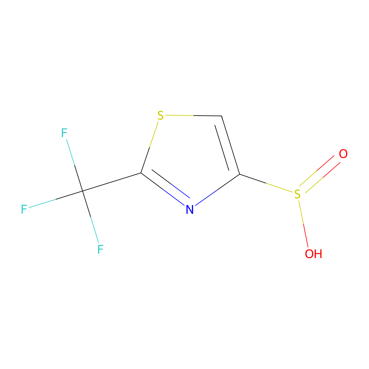 2-(Trifluoromethyl)-1,3-thiazole-4-sulfinic acid molecular structure, CAS 2155852-55-2