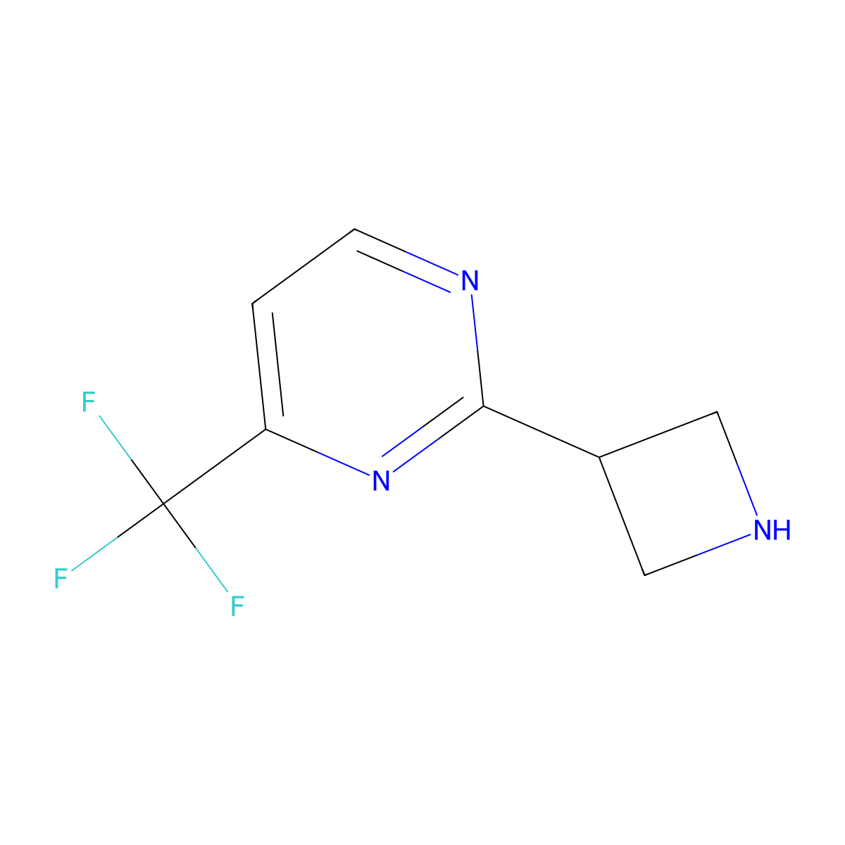 2-(Azetidin-3-yl)-4-(trifluoromethyl)pyrimidine molecular structure, CAS 2155852-59-6