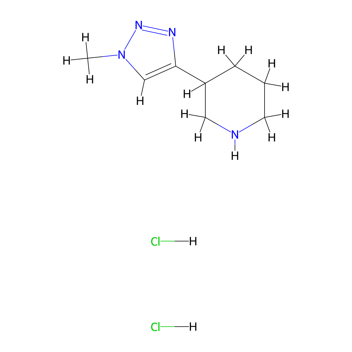 3-(1-Methyl-1H-1,2,3-triazol-4-yl)piperidine dihydrochloride molecular structure, CAS 2155852-63-2